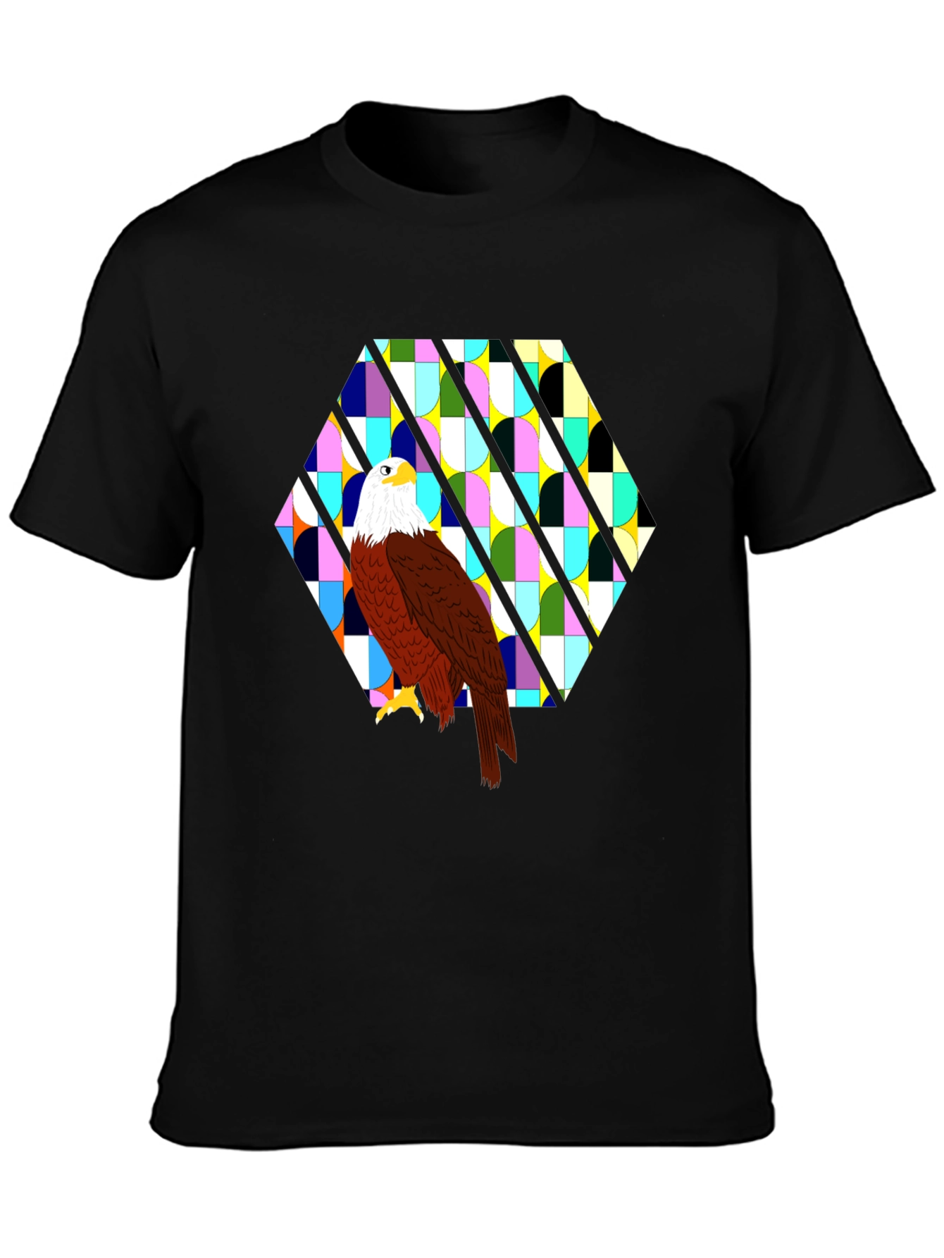 Black Eagle Geometric Tee - Bold Graphic Print view 3