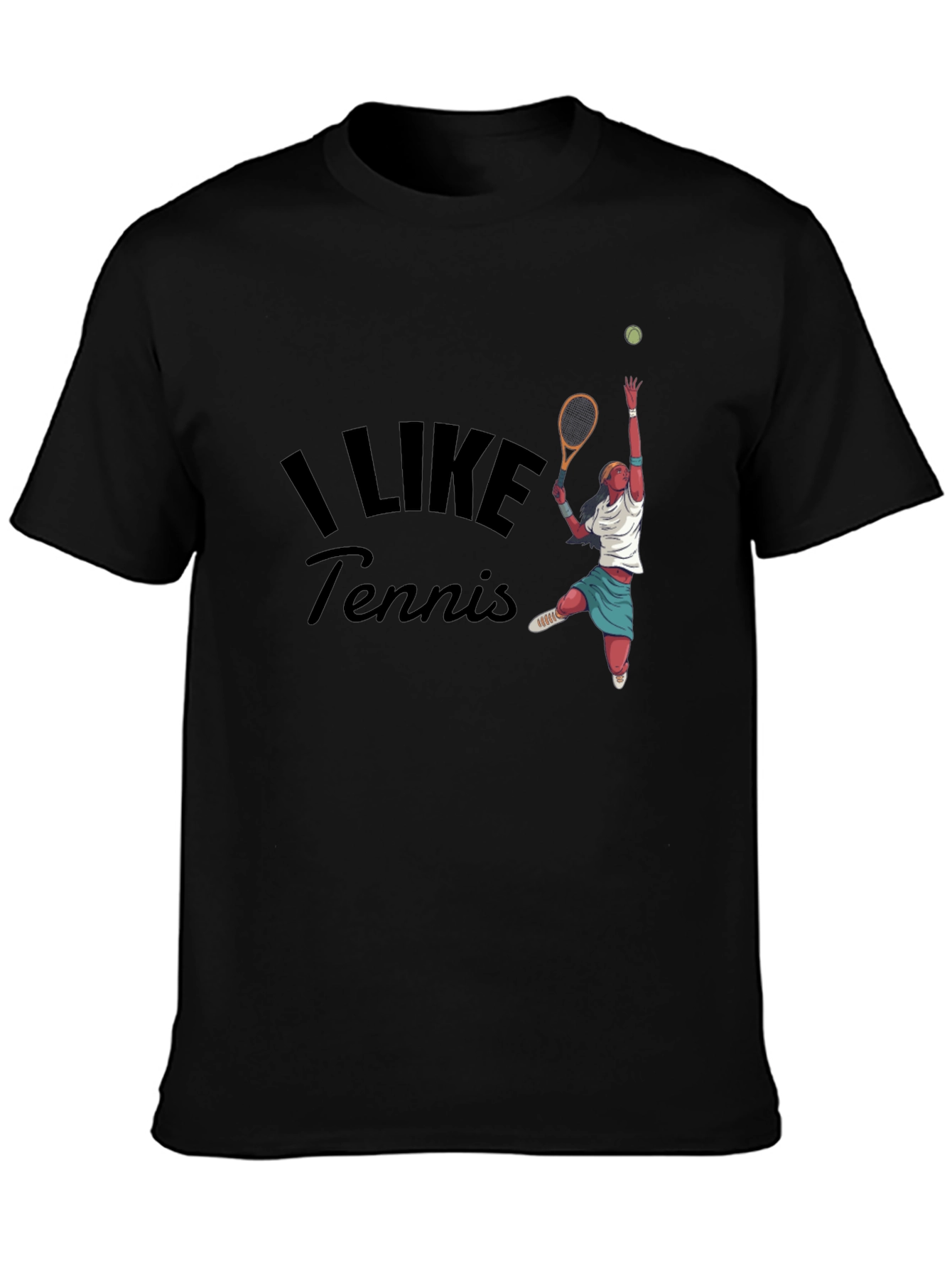 Black I Like Tennis Graphic Tee view 3