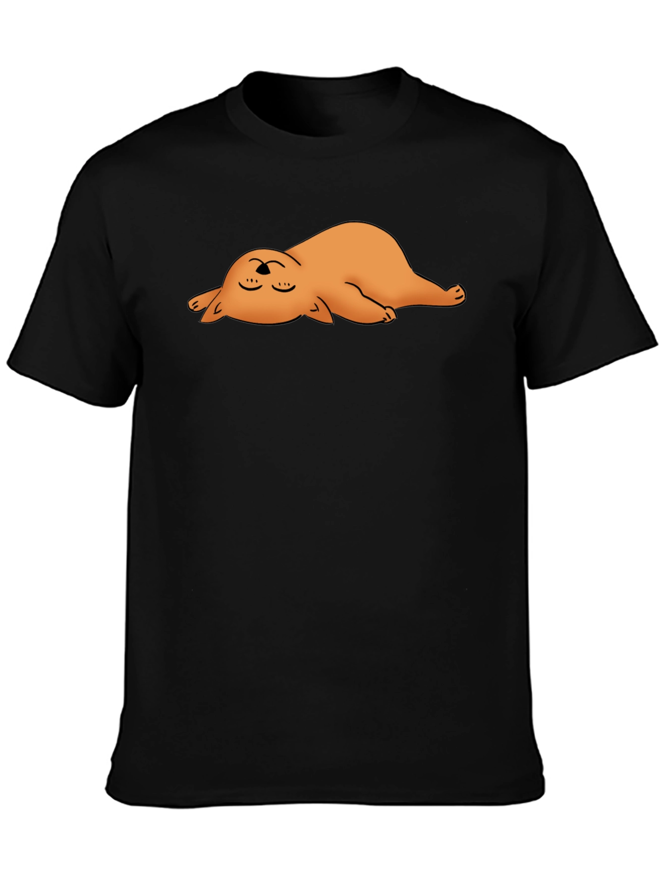 Black Relaxed Otter Graphic Black T-Shirt view 3