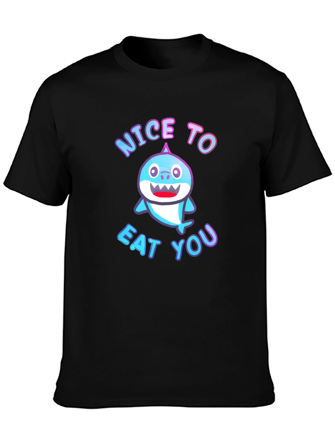 Black Nice to Eat You Shark Graphic Tee view 3