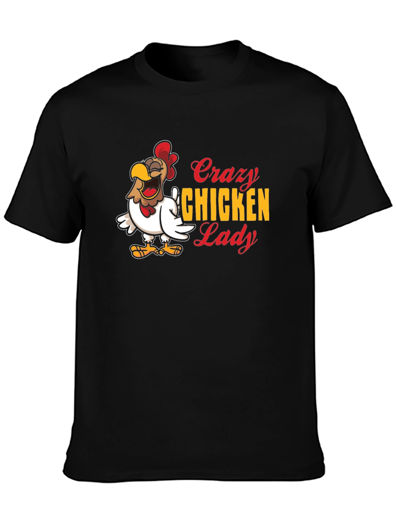 Black Crazy Chicken Lady Graphic Tee - Black view 3