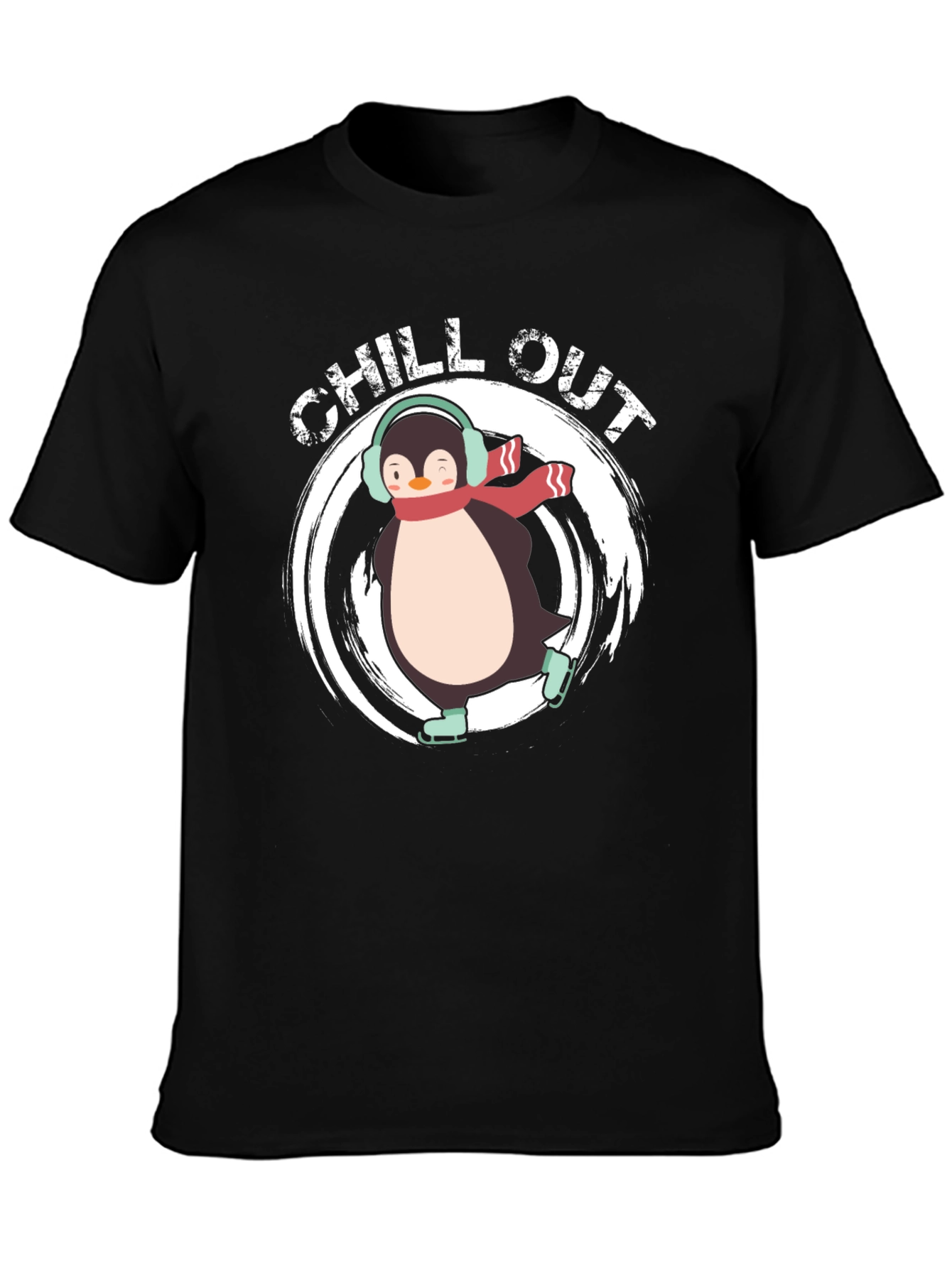 Black Chill Out Penguin T-Shirt view 3