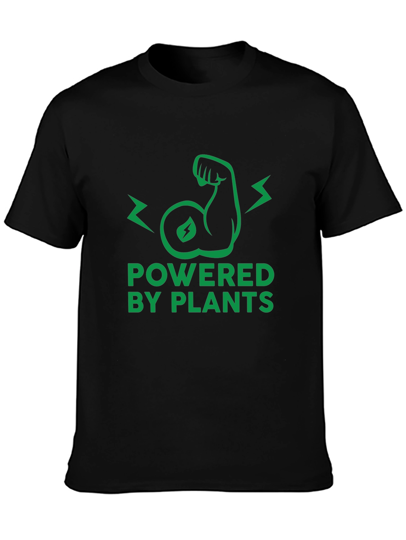 Black Powered By Plants Vegan T-Shirt view 3