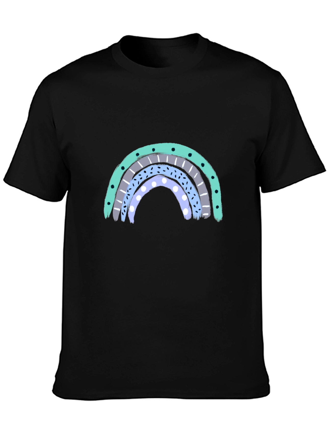 Black Rainbow Graphic T-Shirt - Casual Cool view 3