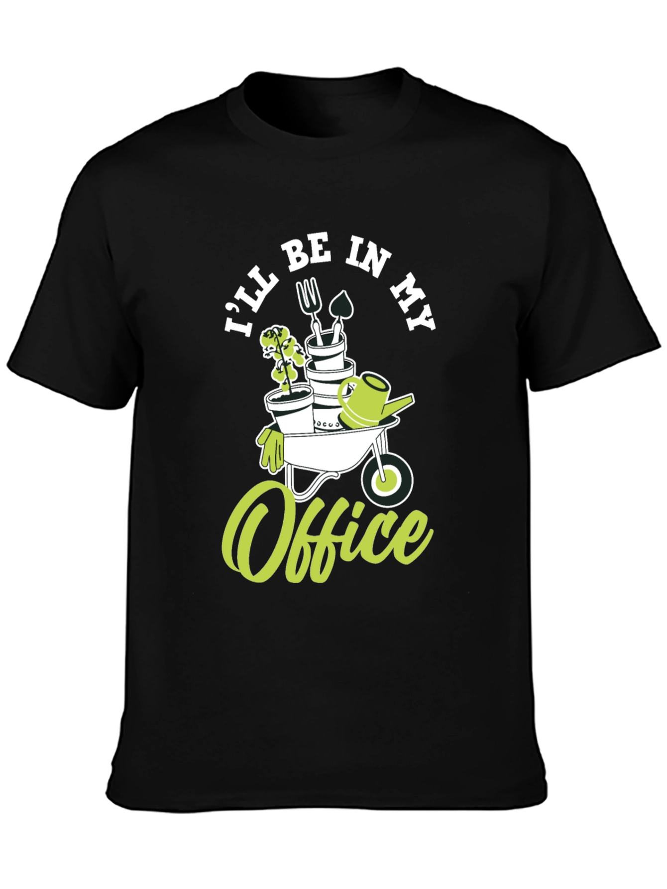 Black Gardener's Office T-Shirt view 3