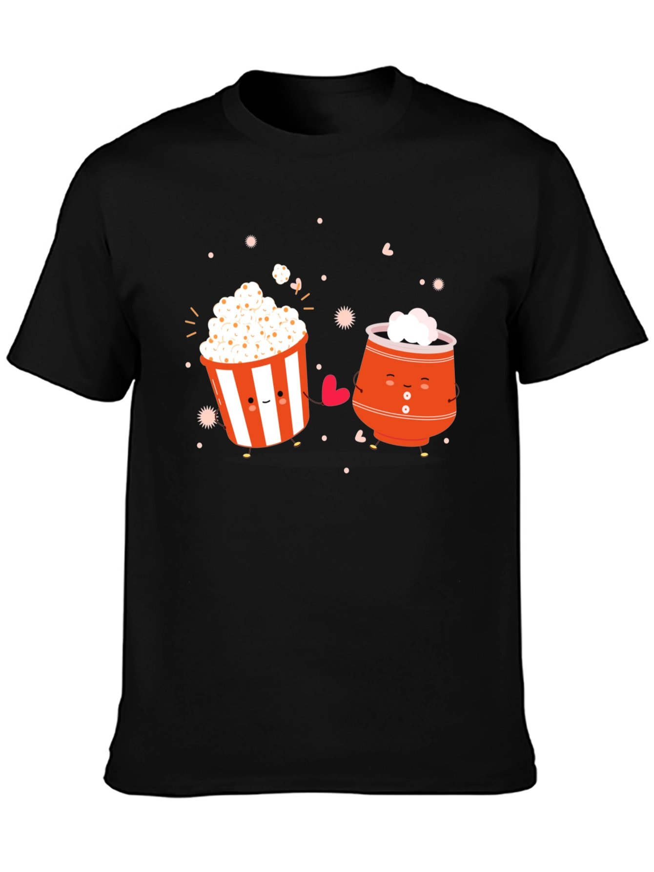 Black Cute Cartoon Snack Graphic Tee view 3