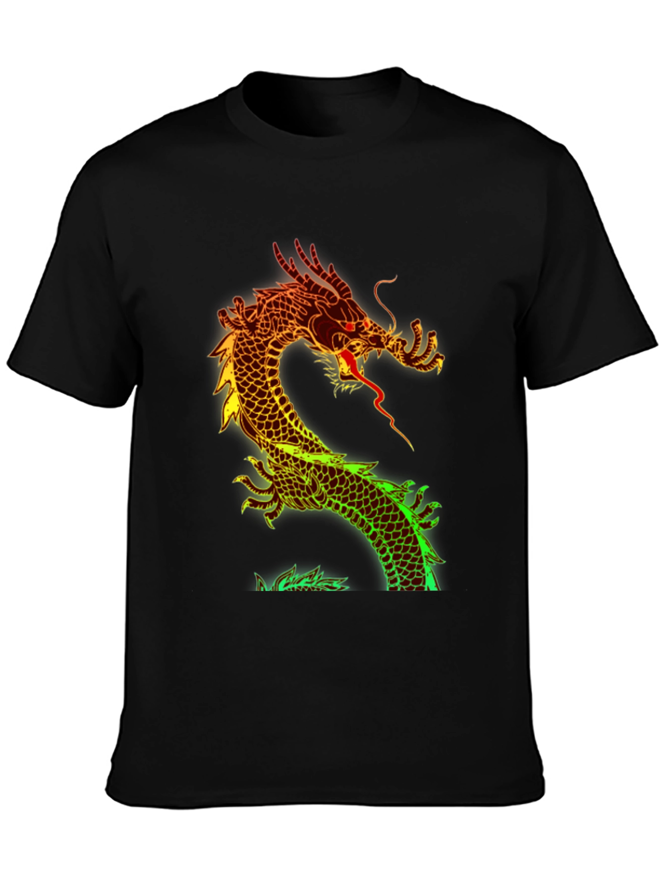 Black Dragon Graphic Print Black T-Shirt view 3