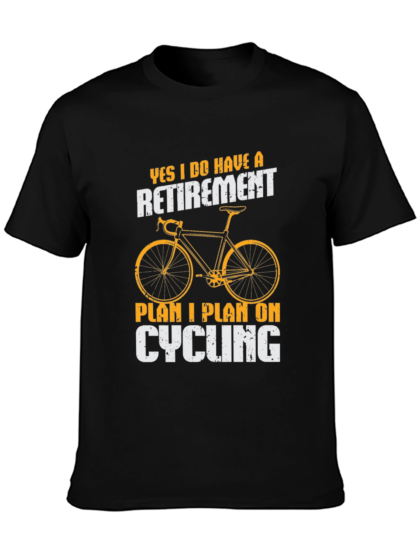 Black Cycling Retirement Plan T-Shirt view 3