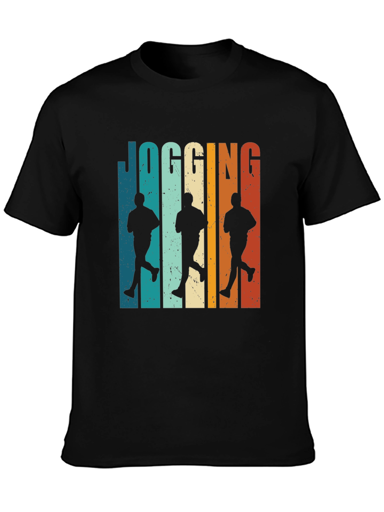 Black Retro Jogging Graphic Tee - Cool Runner Design view 3