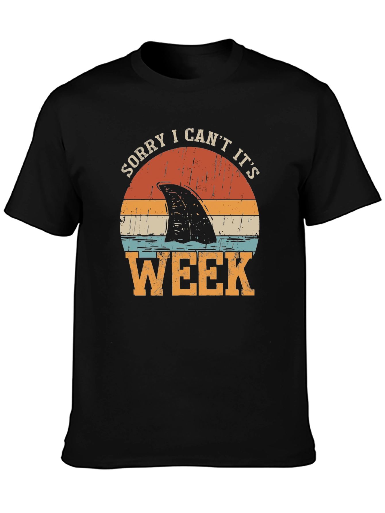 Black Sorry I Can't It's Shark Week Graphic Tee view 3