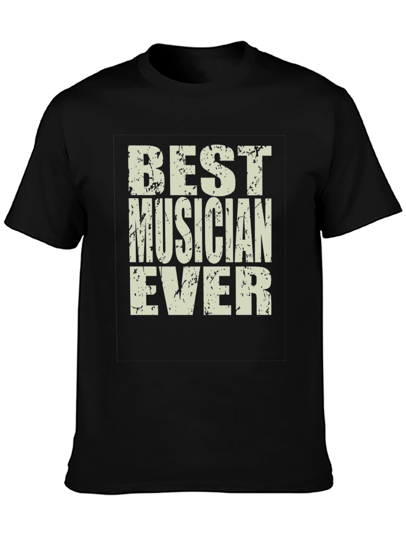 Black Best Musician Ever Graphic Tee - Unisex Crew Neck T-Shirt view 3