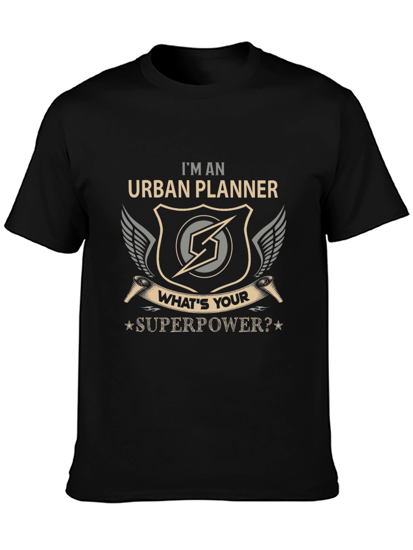 Black Urban Planner Superpower T-Shirt view 3