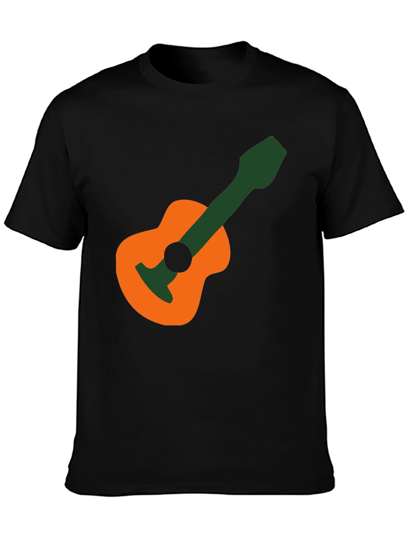 Black Guitar Graphic T-Shirt - Black Cotton Tee view 3
