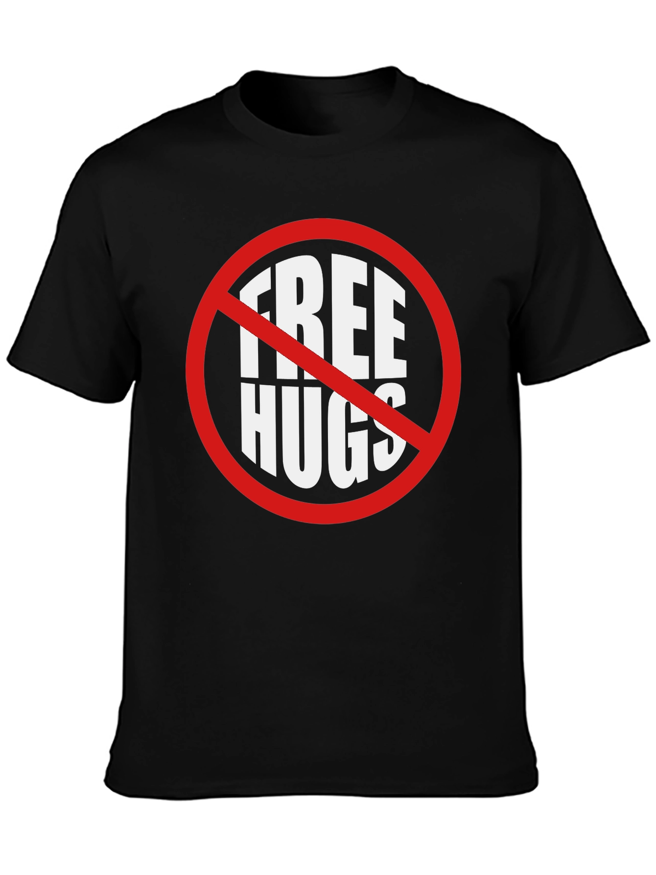 Black No Free Hugs Graphic Tee - Sarcastic Humor Shirt view 3