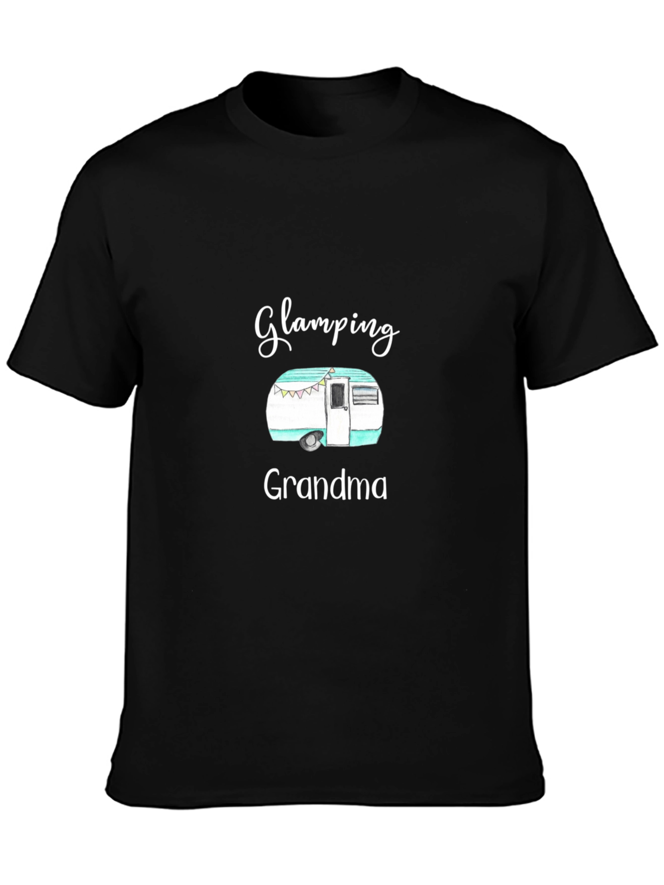Black Glamping Grandma T-Shirt - Novelty Camping Apparel view 3