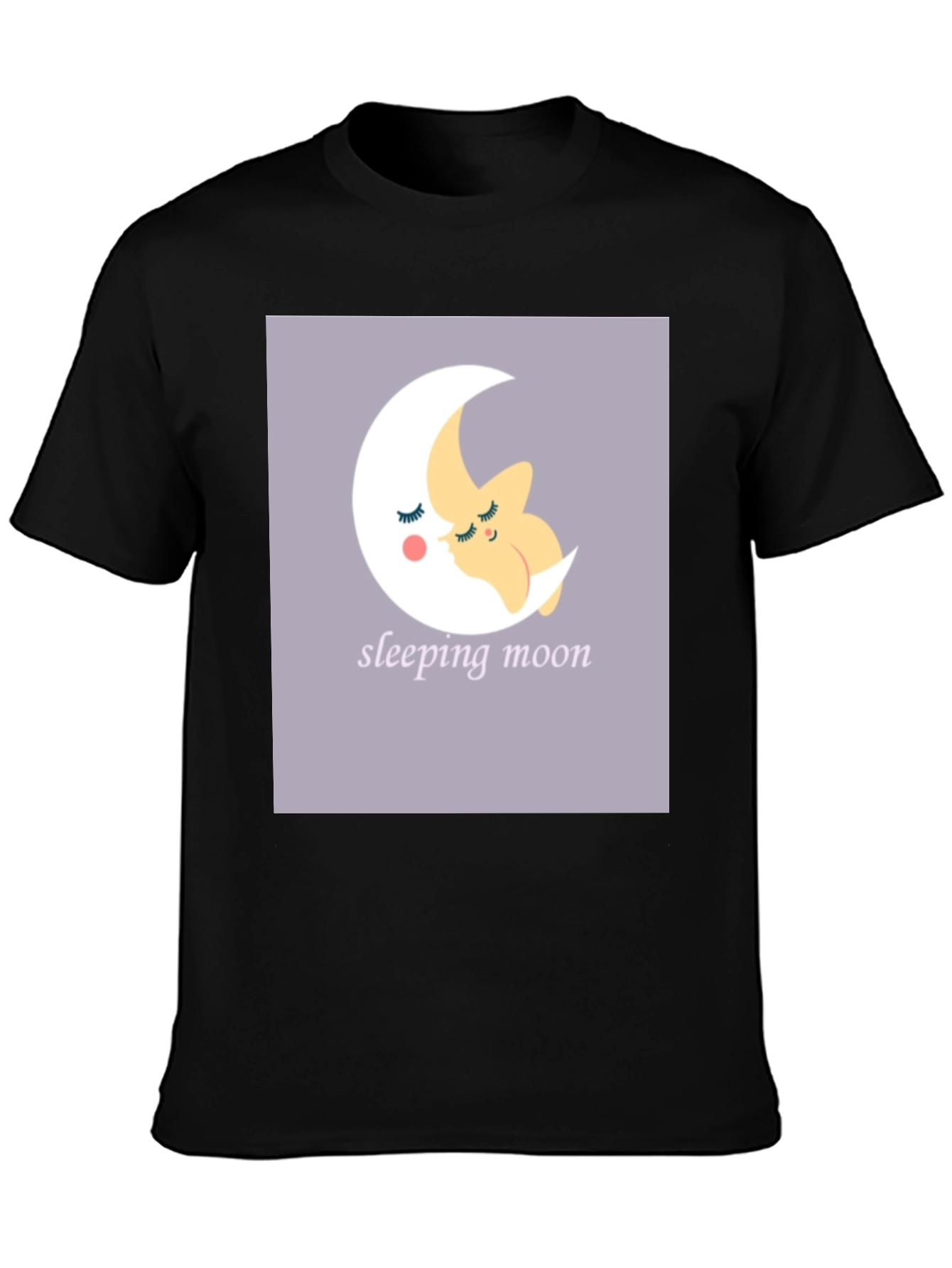 Black Sleeping Moon Graphic Tee - Stylish Comfort view 3
