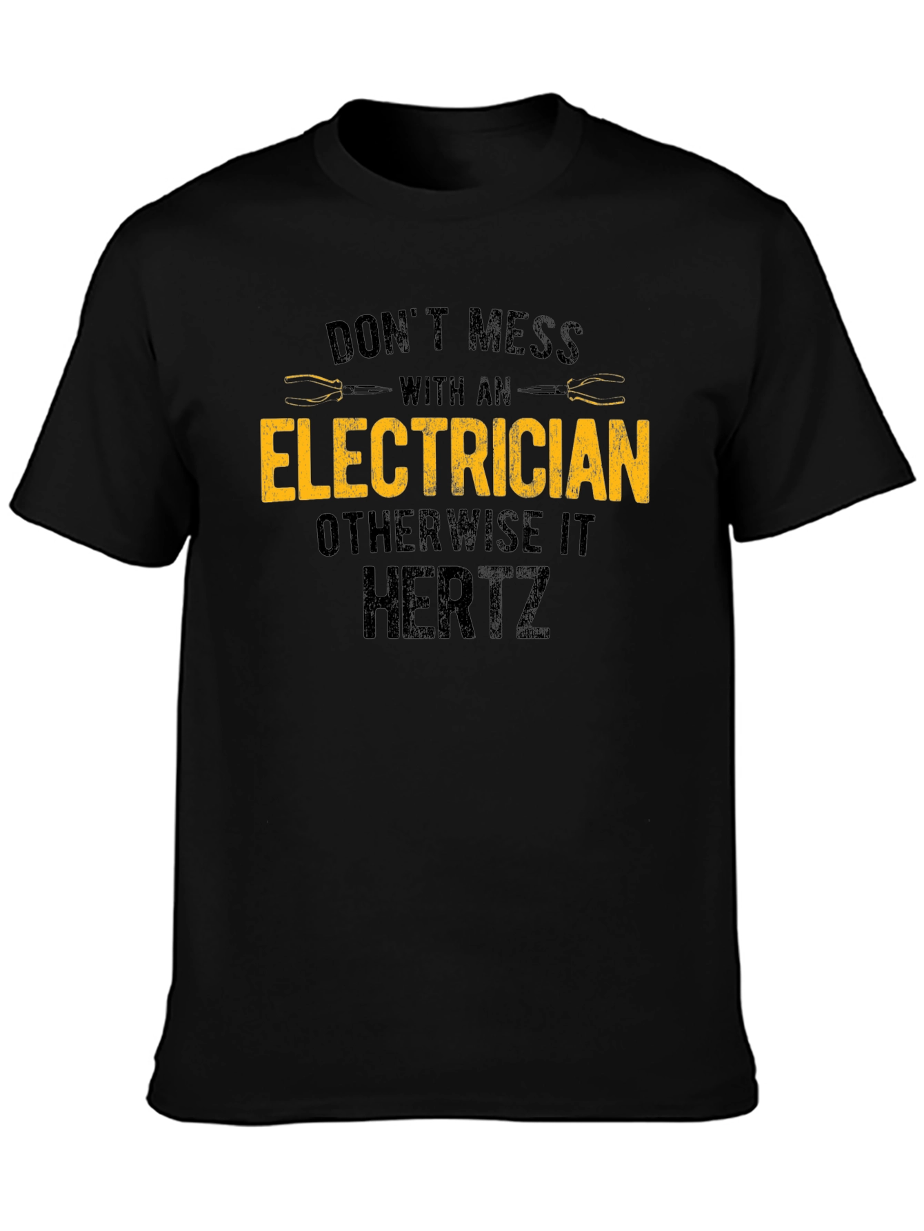 Black Electrician Warning T-Shirt - Funny Electrical Humor Tee view 3