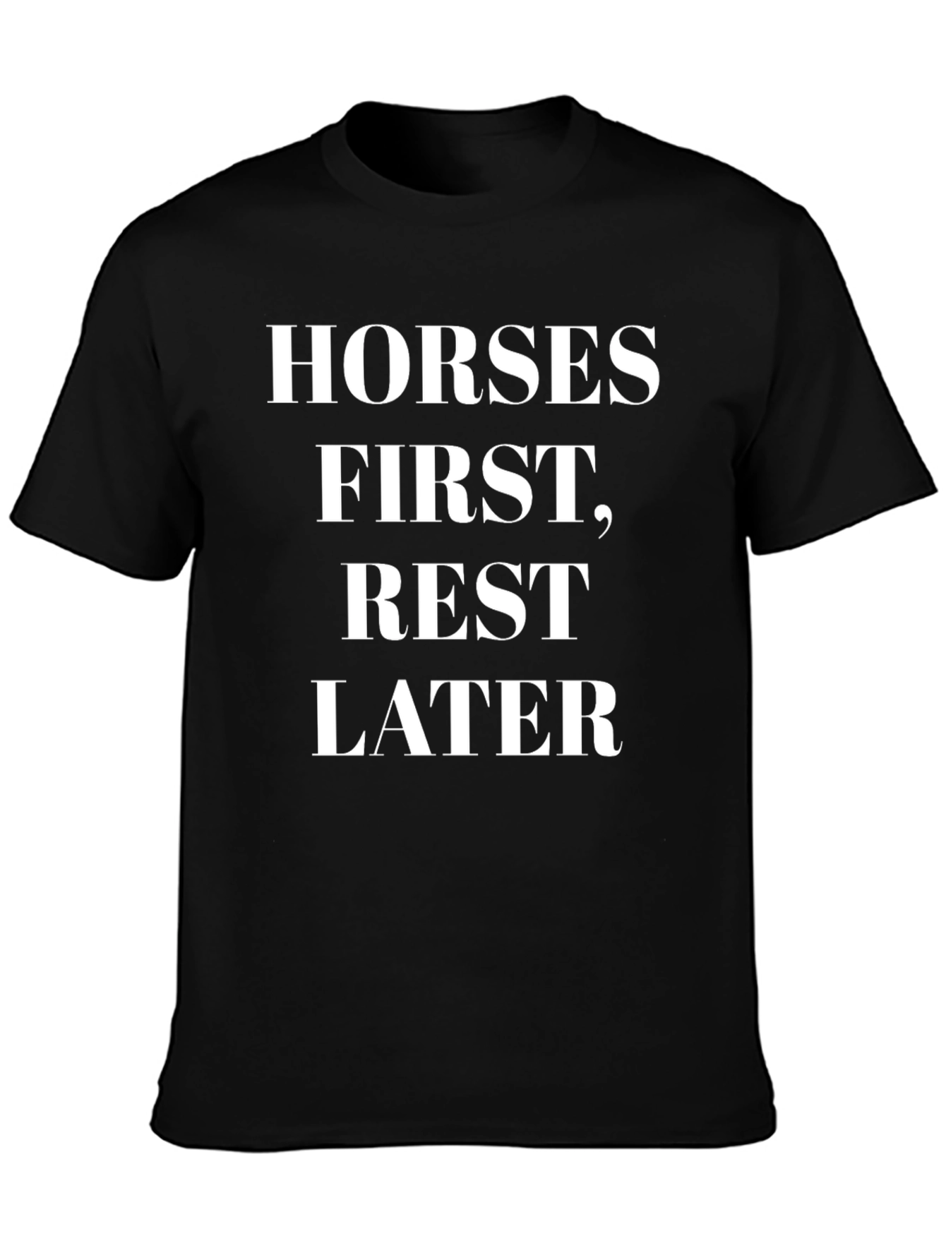 Black Horses First, Rest Later Graphic T-Shirt view 3