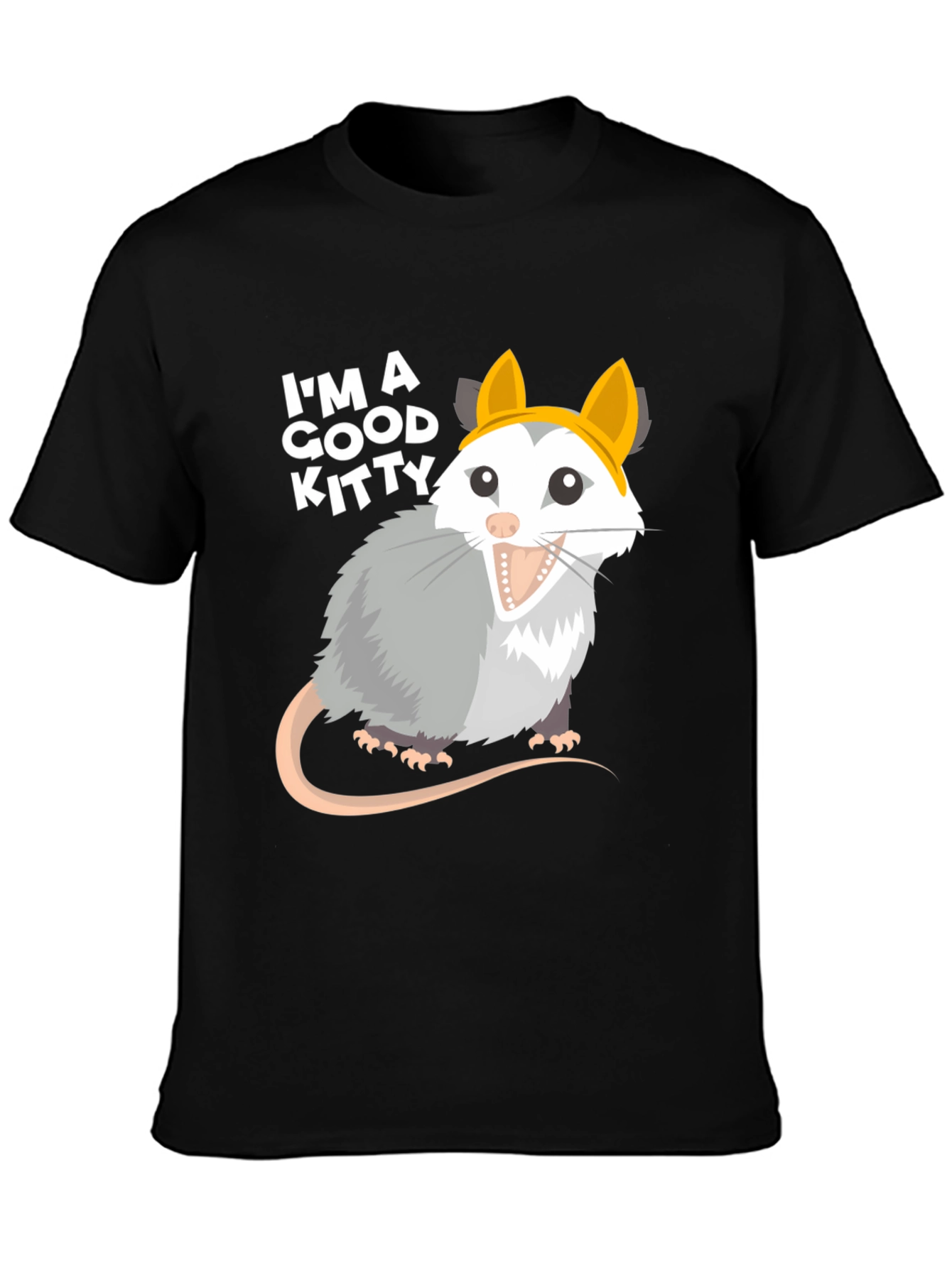 Black I'm A Good Kitty Opossum T-Shirt - Funny Animal Tee view 3
