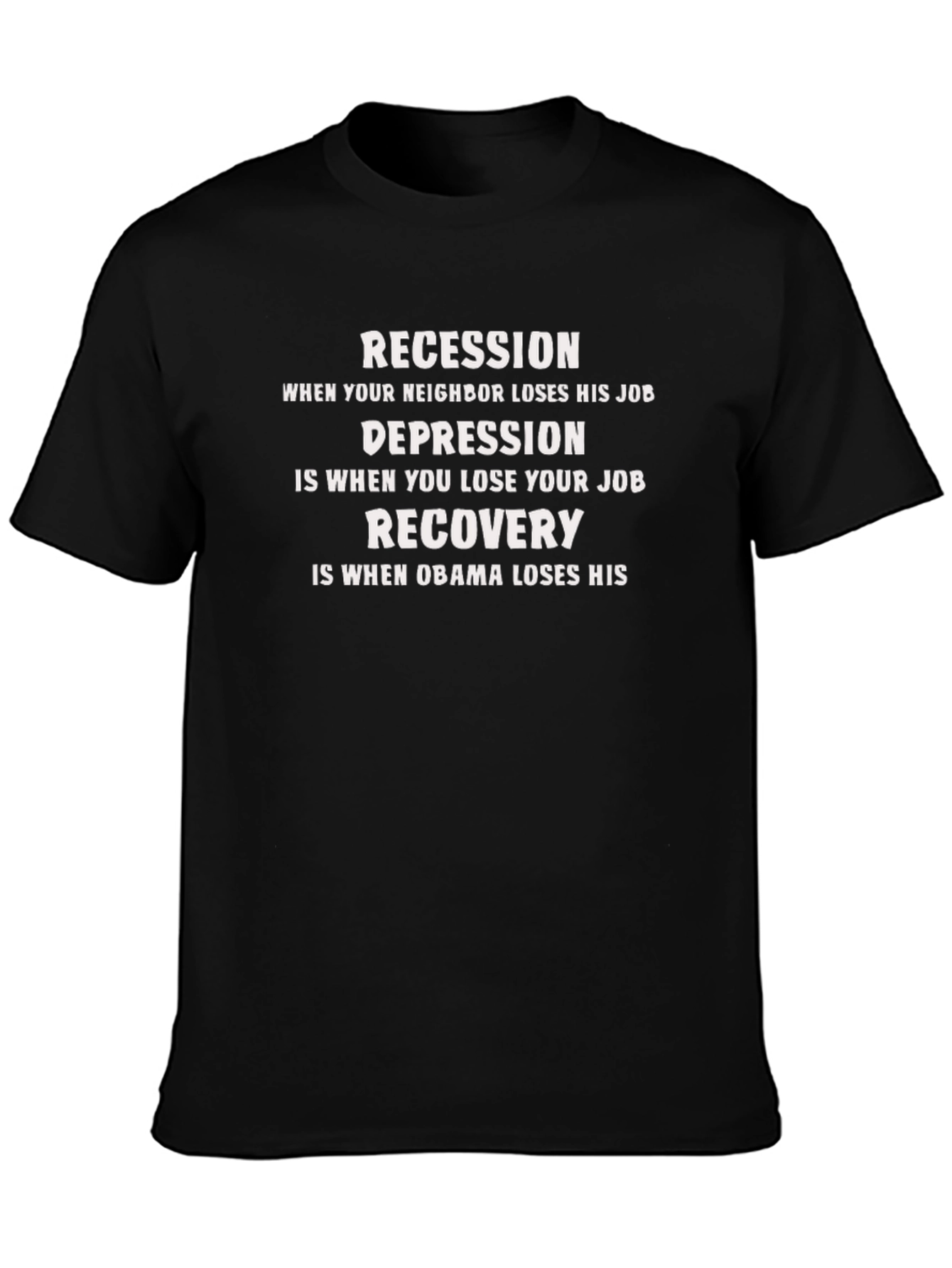 Black Recession, Depression, Recovery T-Shirt view 3