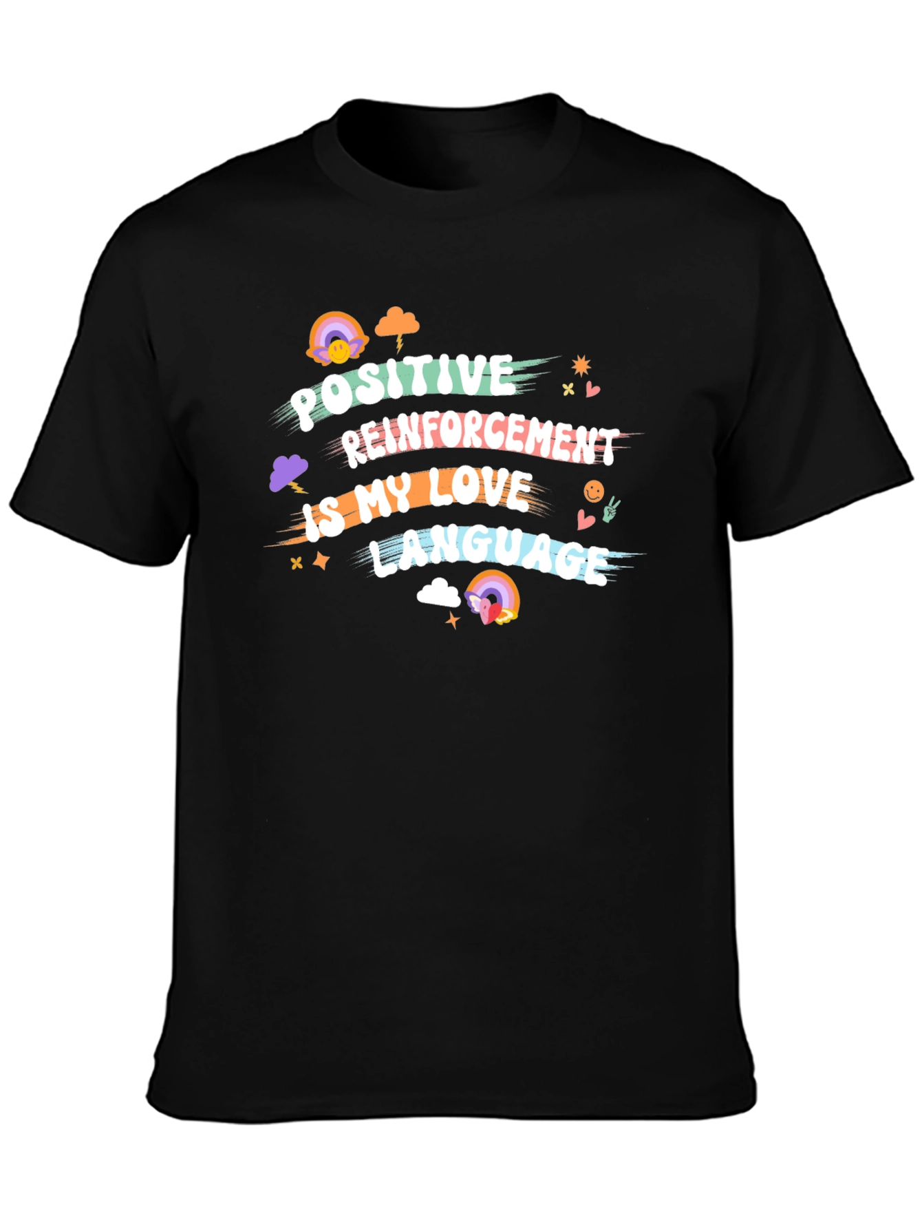 Black Positive Reinforcement Love Language Graphic Tee view 3
