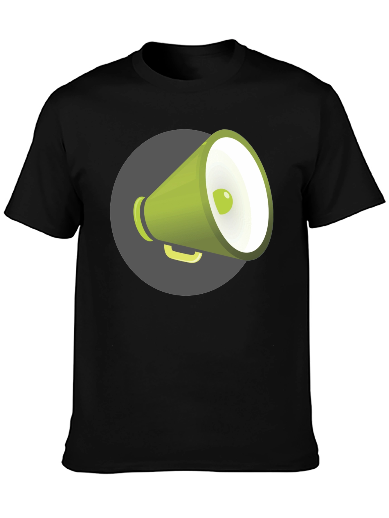 Black Megaphone Graphic Tee - Black Unisex T-Shirt view 3