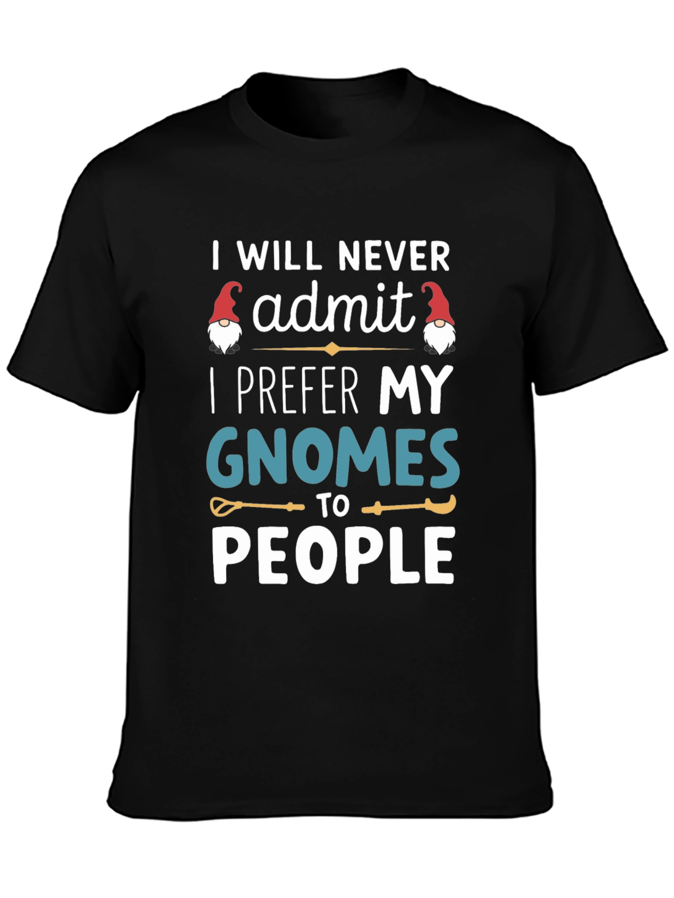 Black Gnomes Before People Graphic Tee view 3