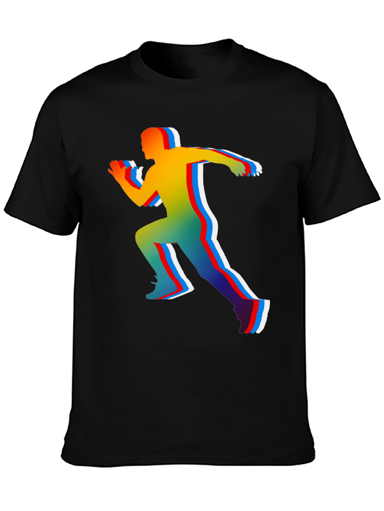 Black Runner Graphic Tee - Black Cotton Blend view 3