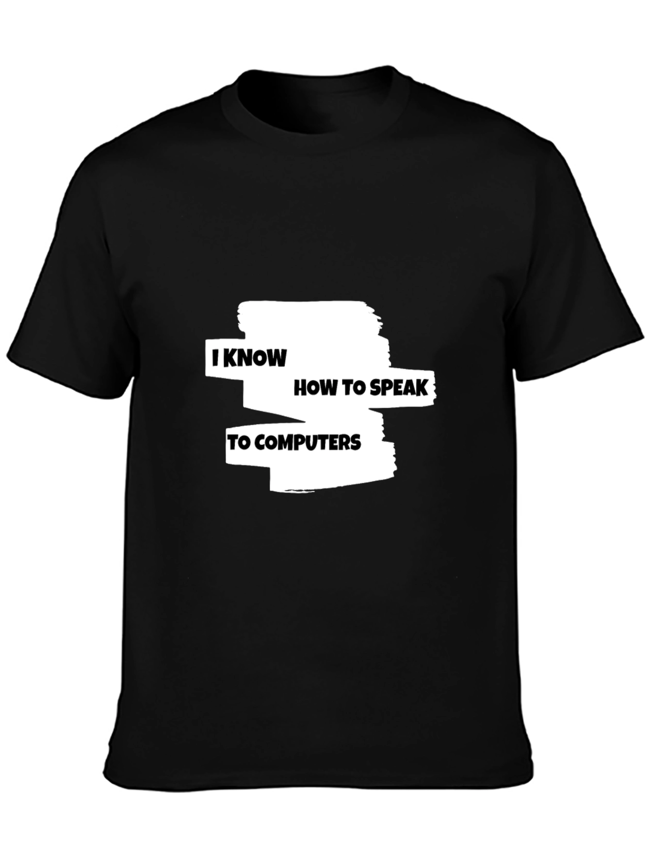 Black I Know How To Speak To Computers Graphic Tee view 3