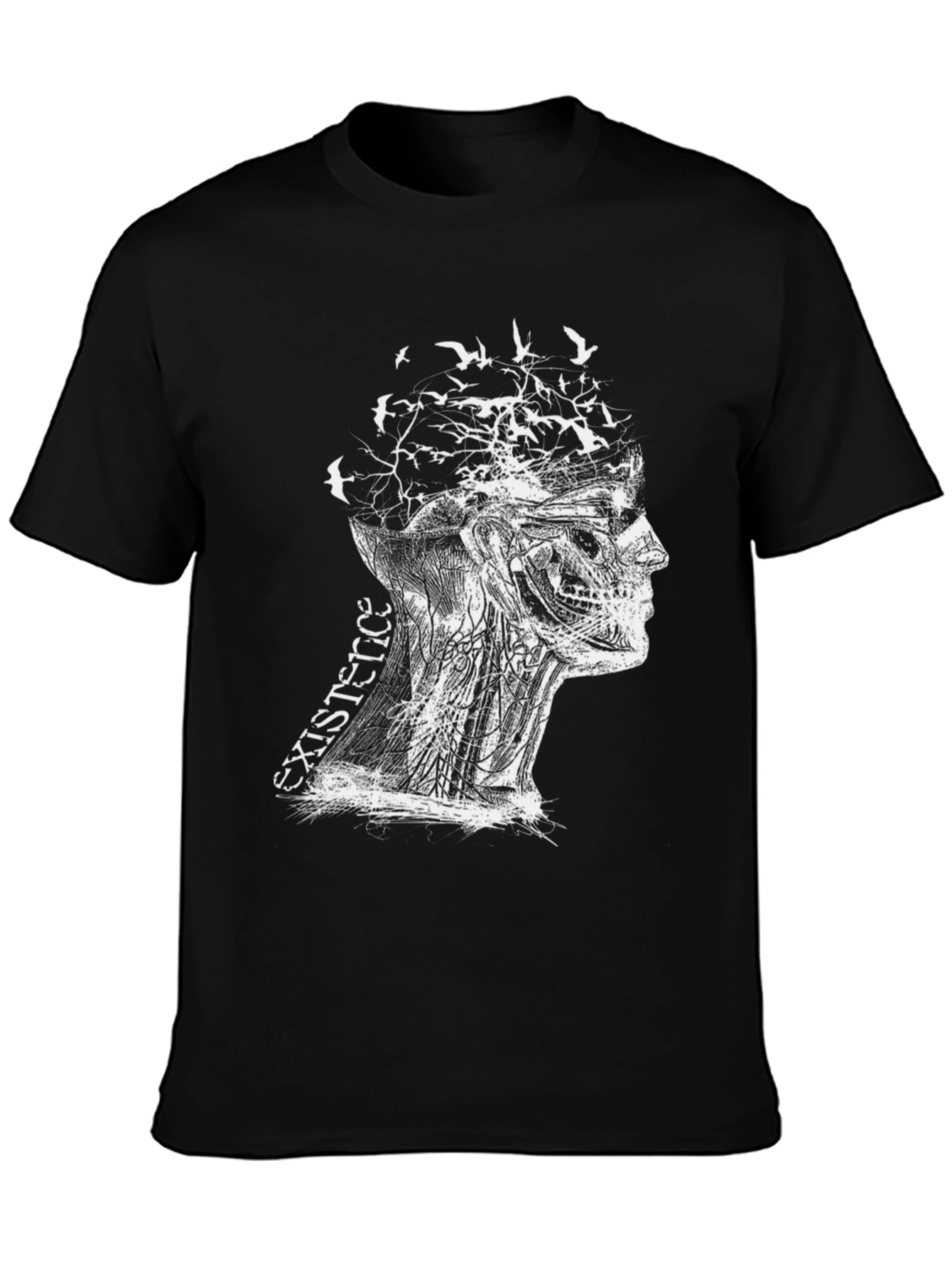 Black Existence Graphic Print Black T-Shirt view 3