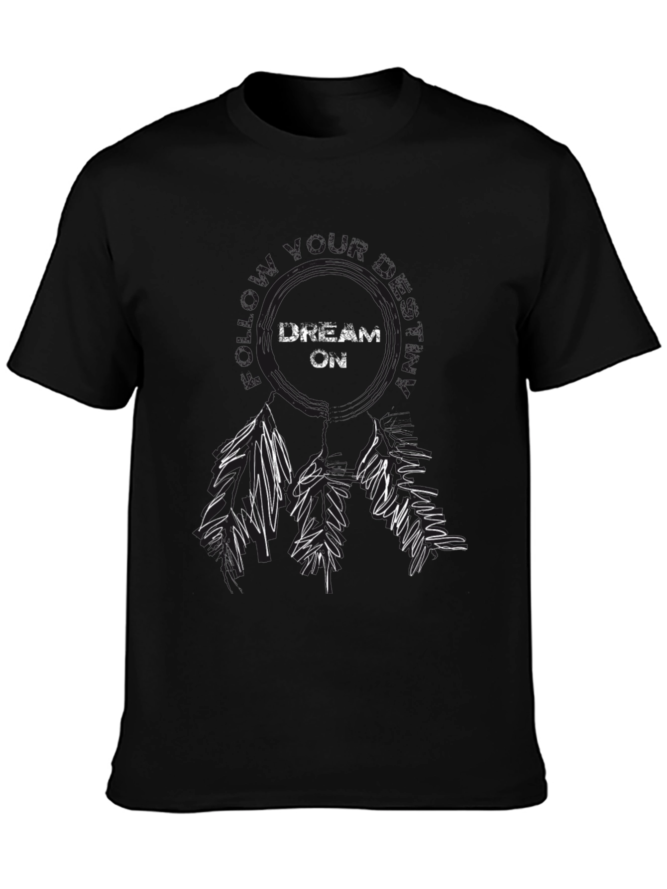 Black Dream On Graphic Tee - Black Casual Shirt view 3