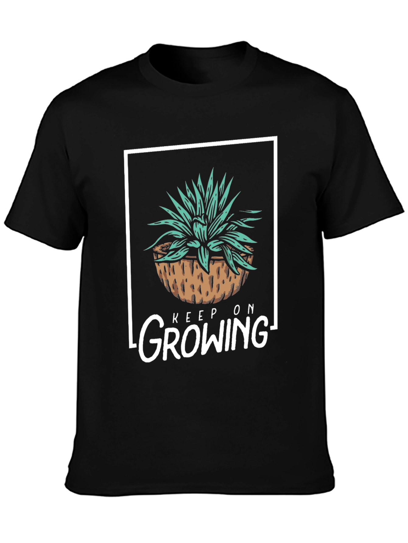 Black Keep On Growing T-Shirt - Black Graphic Tee view 3