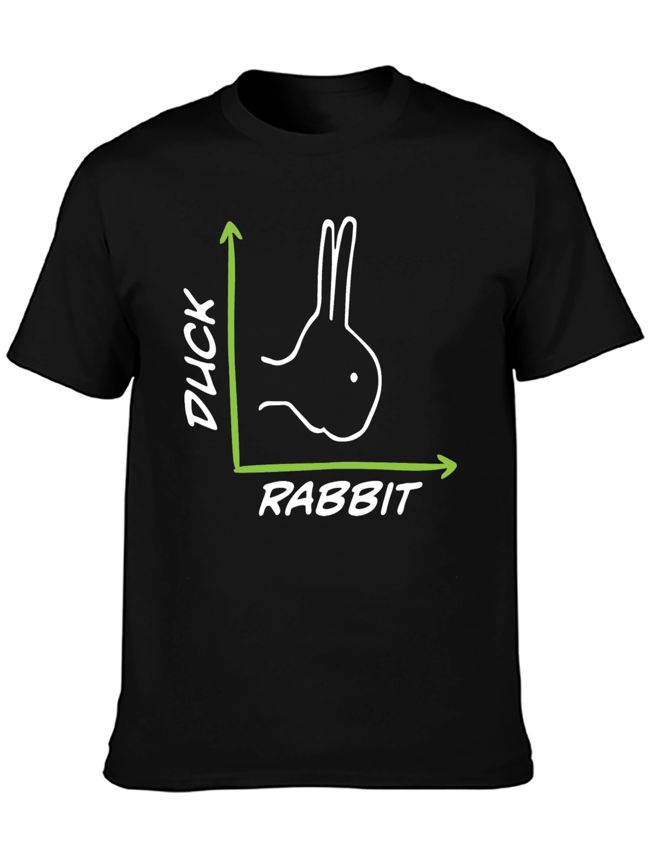 Black Duck or Rabbit? Optical Illusion Graphic Tee view 3