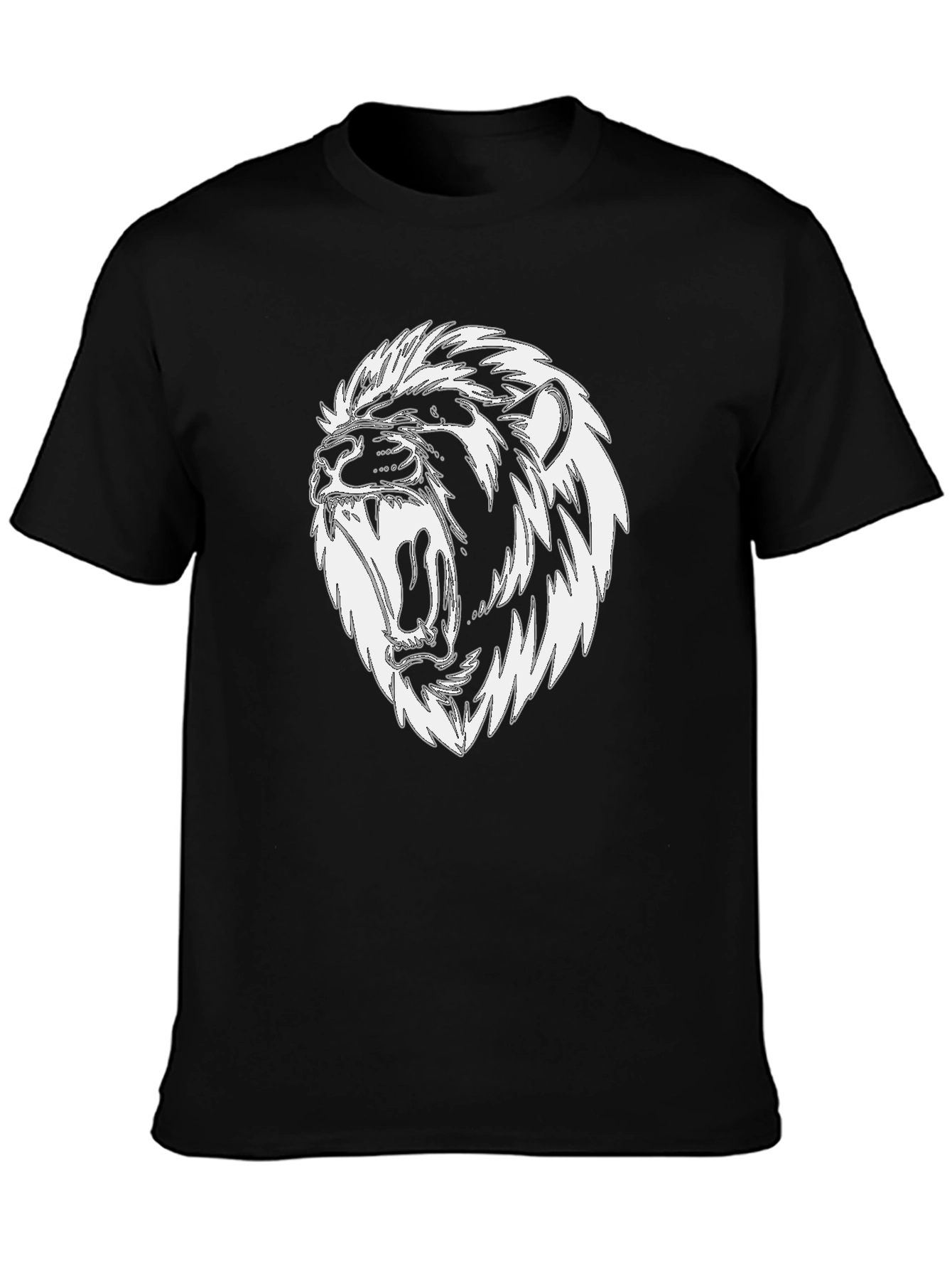 Black Lion Graphic Tee - Black Cotton Blend view 3
