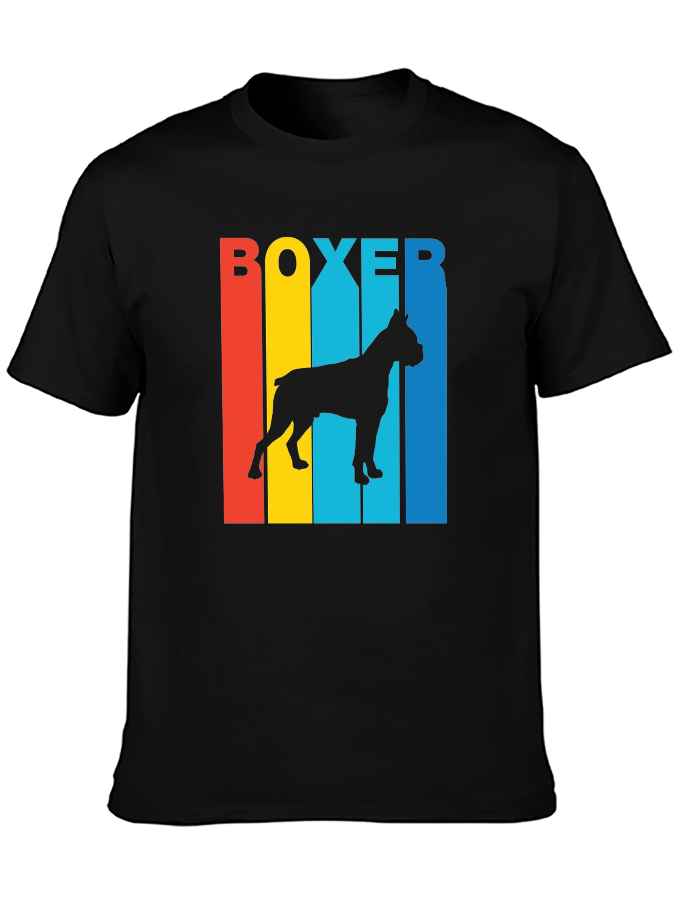 Black Boxer Dog Silhouette Graphic Tee view 3