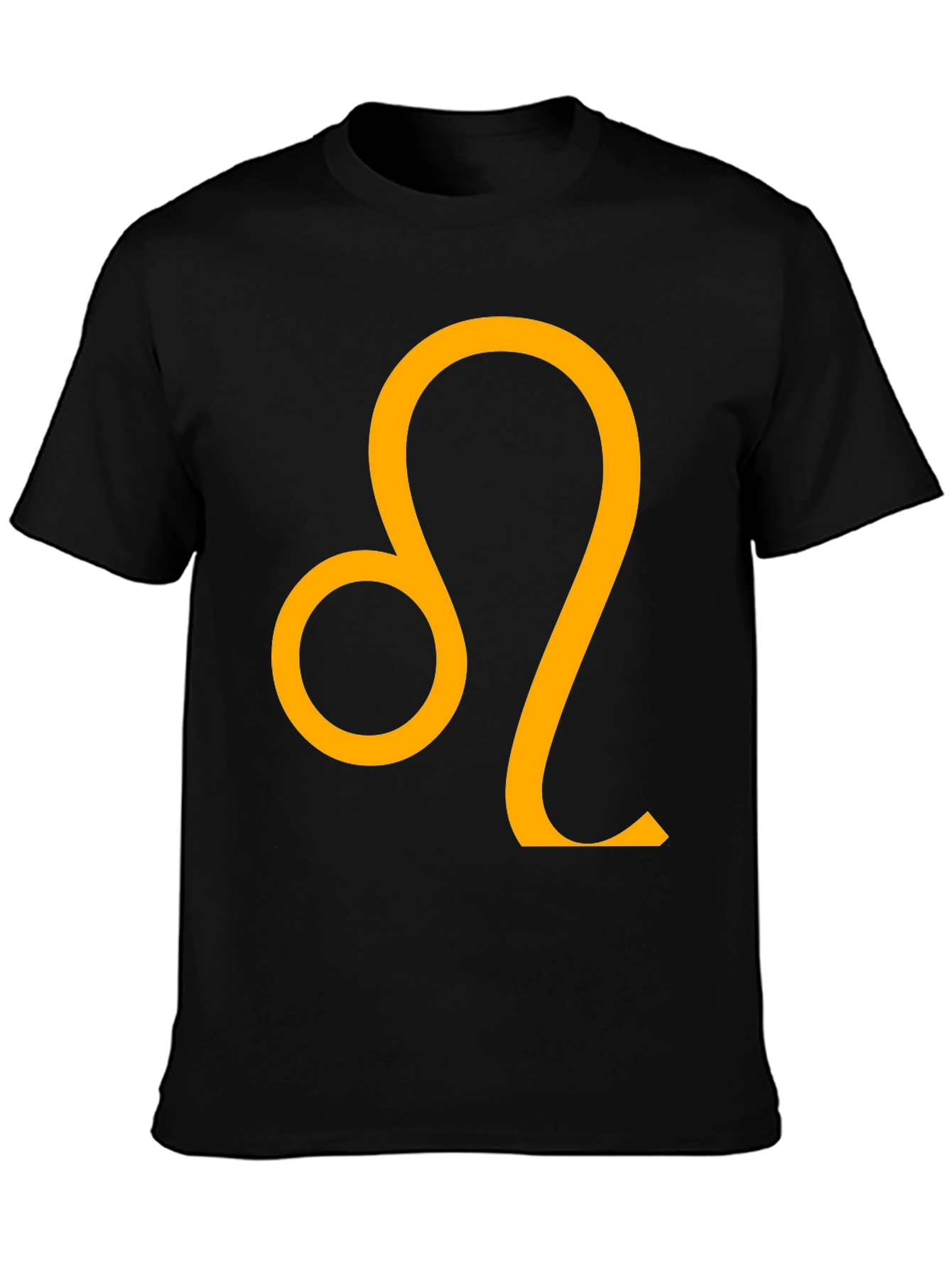 Black Leo Zodiac Sign Black T-Shirt view 3