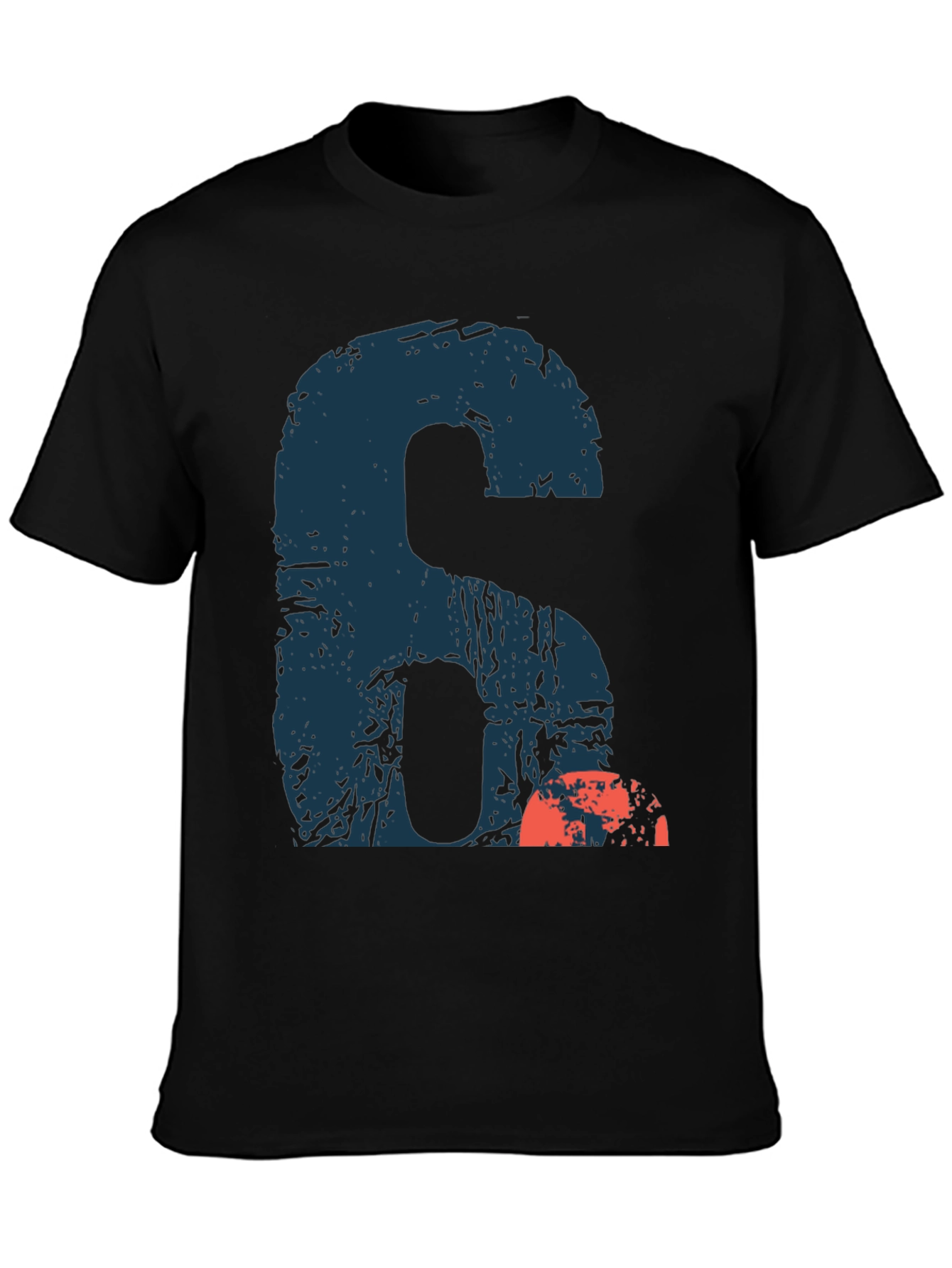 Black Graphic Number Six T-Shirt - Casual Wear view 3
