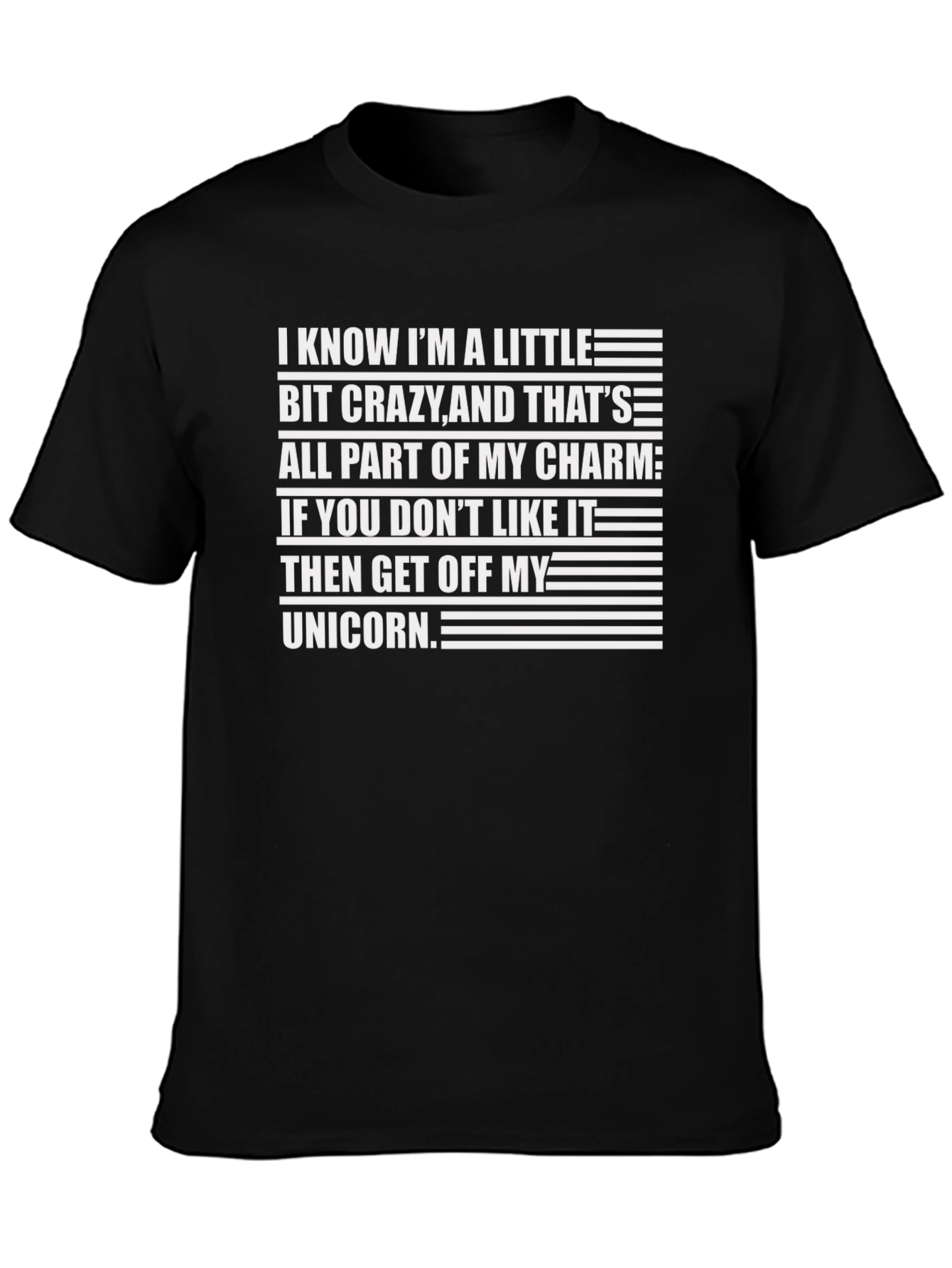 Black Funny Unicorn Quote Graphic T-Shirt view 3