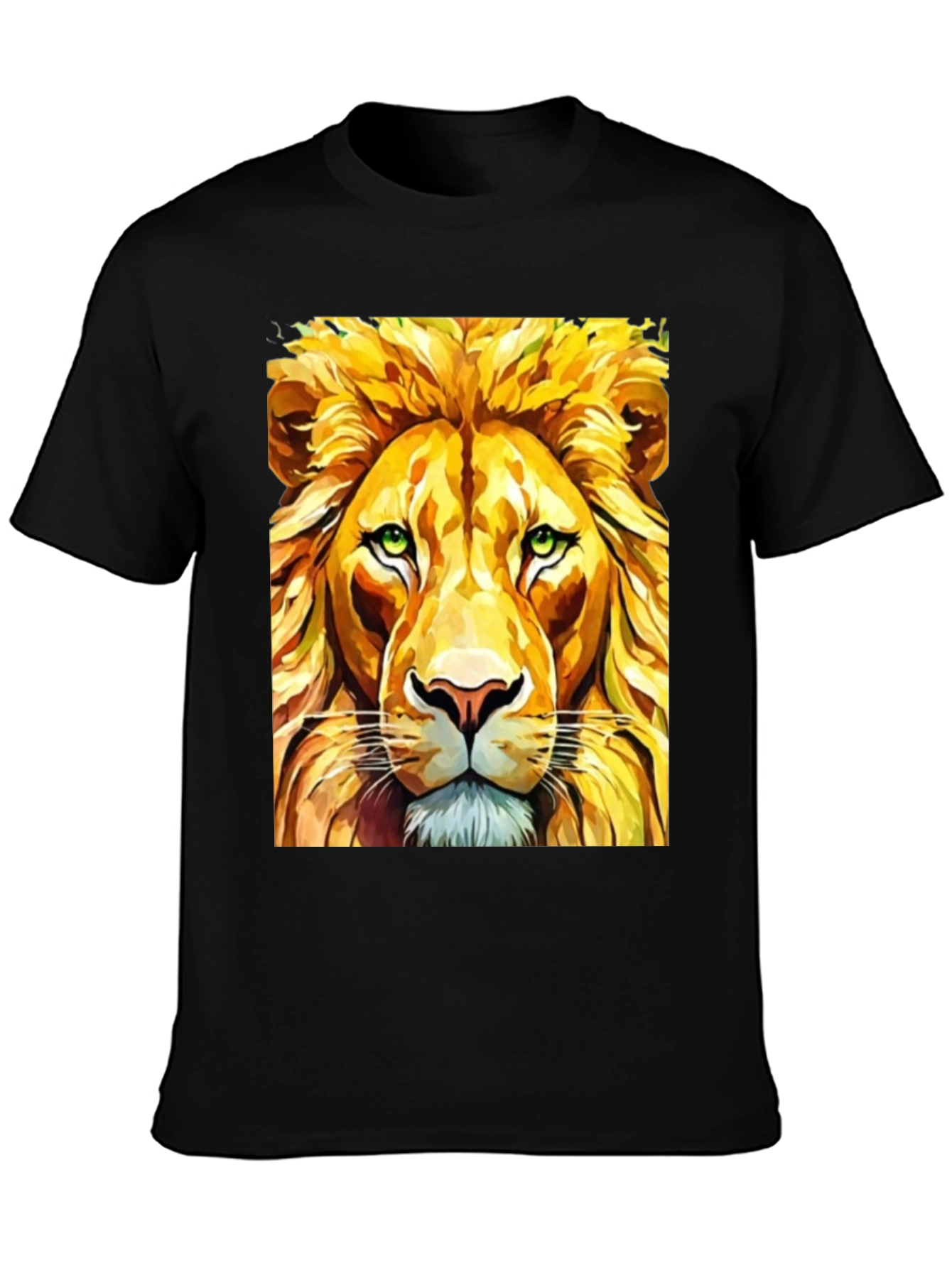 Black Lion Graphic T-Shirt - Bold Animal Print Tee view 3