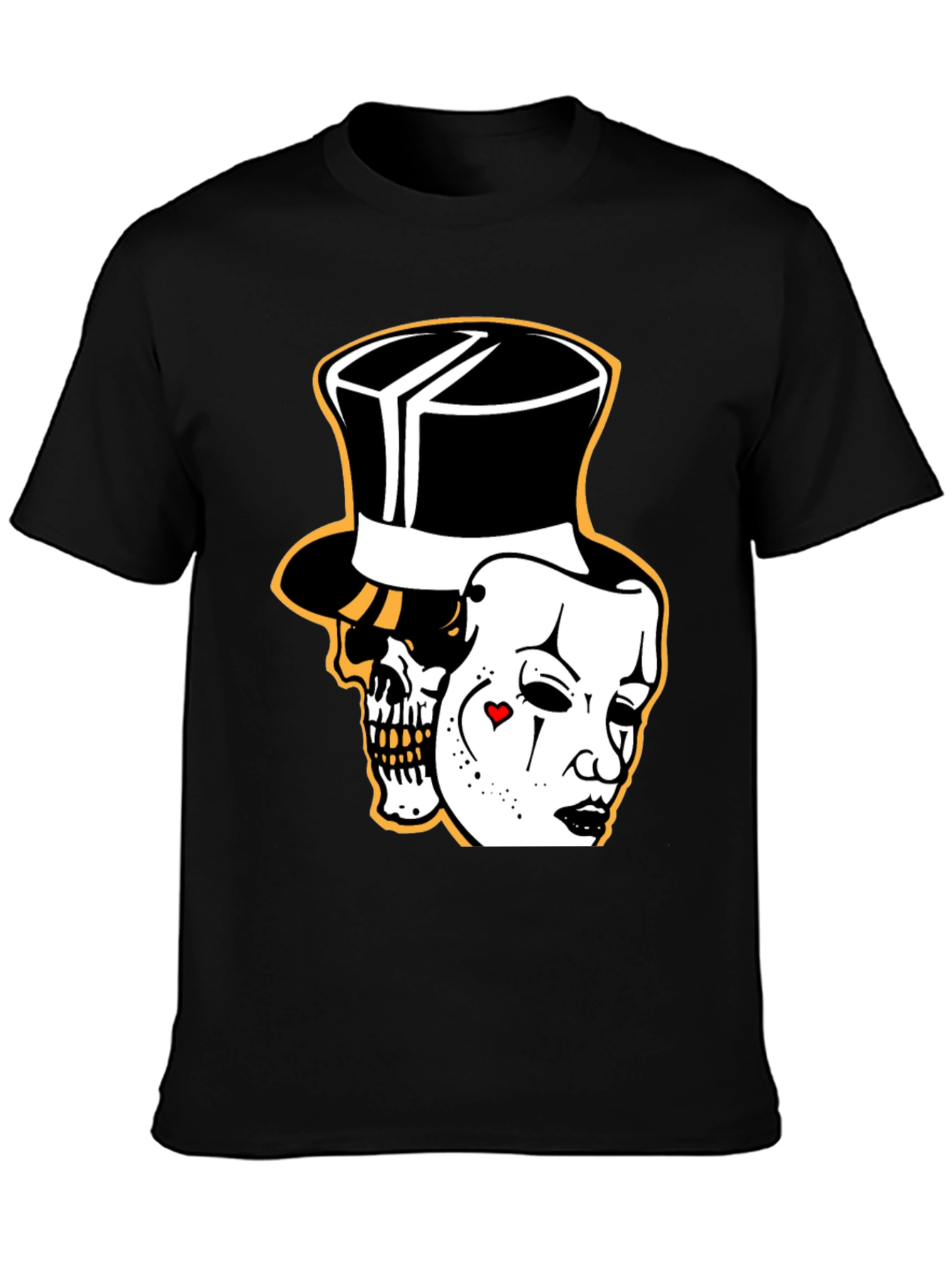 Black Skull & Mask Graphic Tee - Unique Design, Stylish Fit view 3