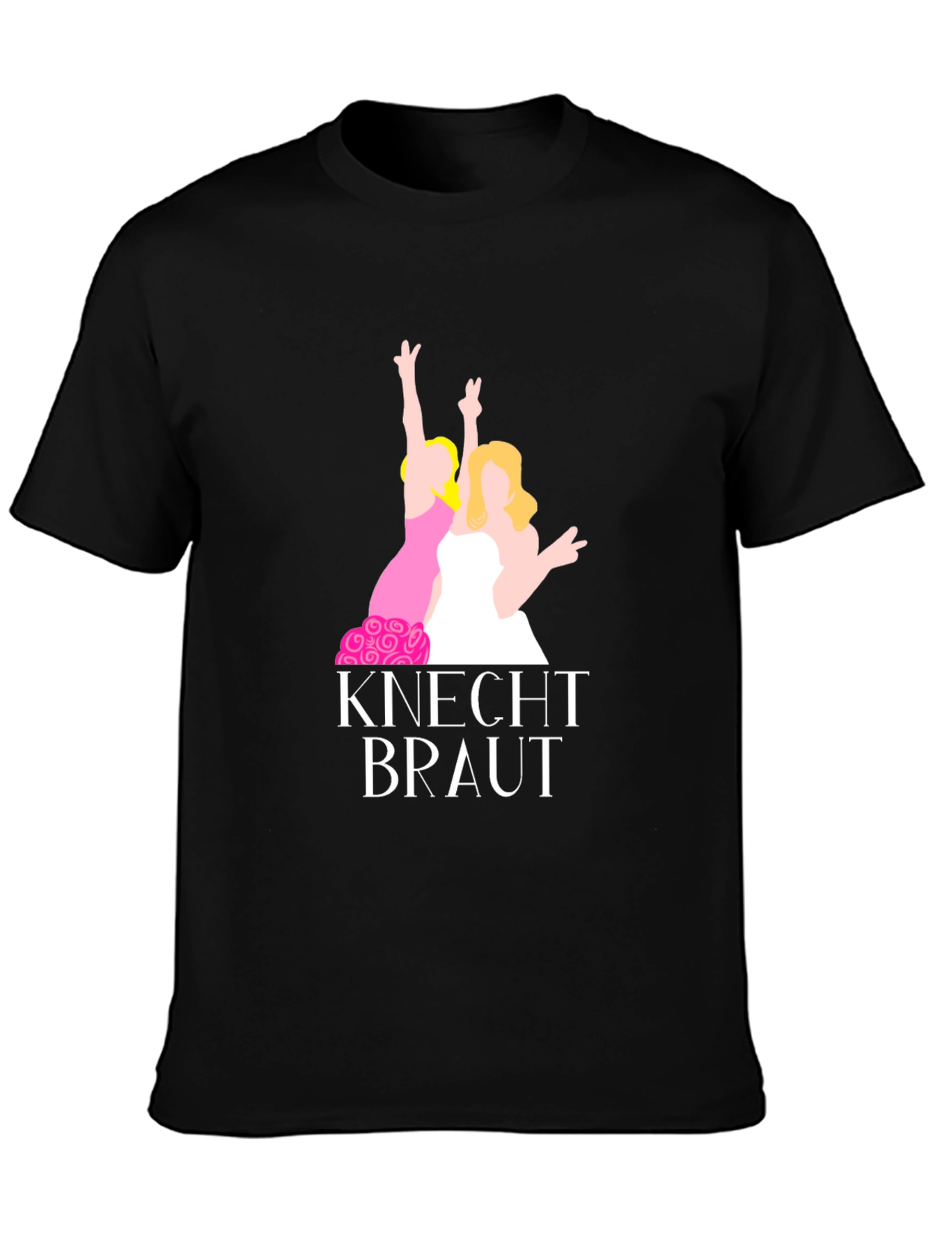Black Knecht Braut Party T-Shirt, Stag Hen Do Top view 3