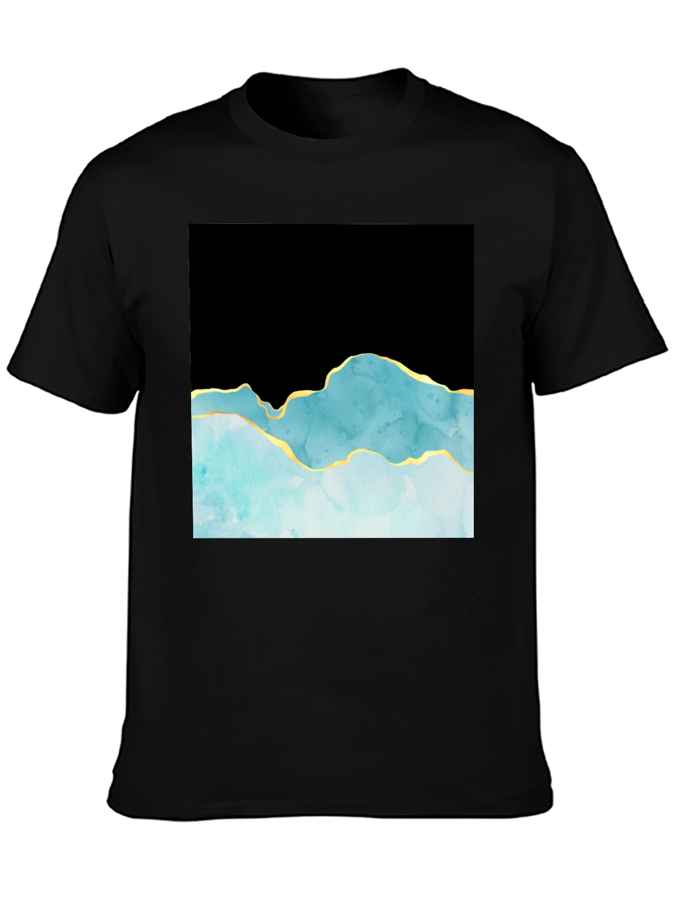 Black Abstract Mountain T-Shirt - Black view 3