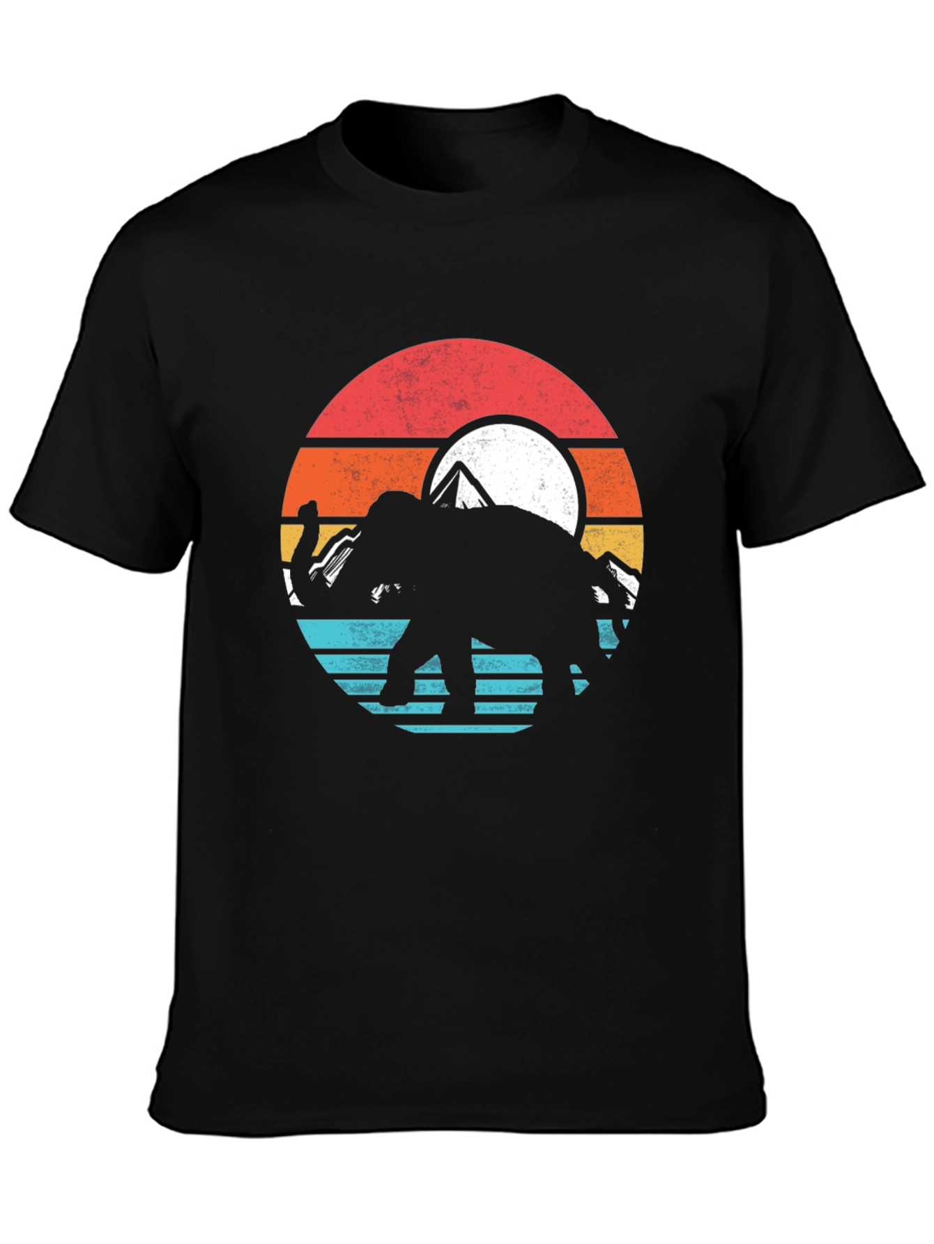 Black Elephant Sunset Graphic Tee - Nature T-Shirt view 3