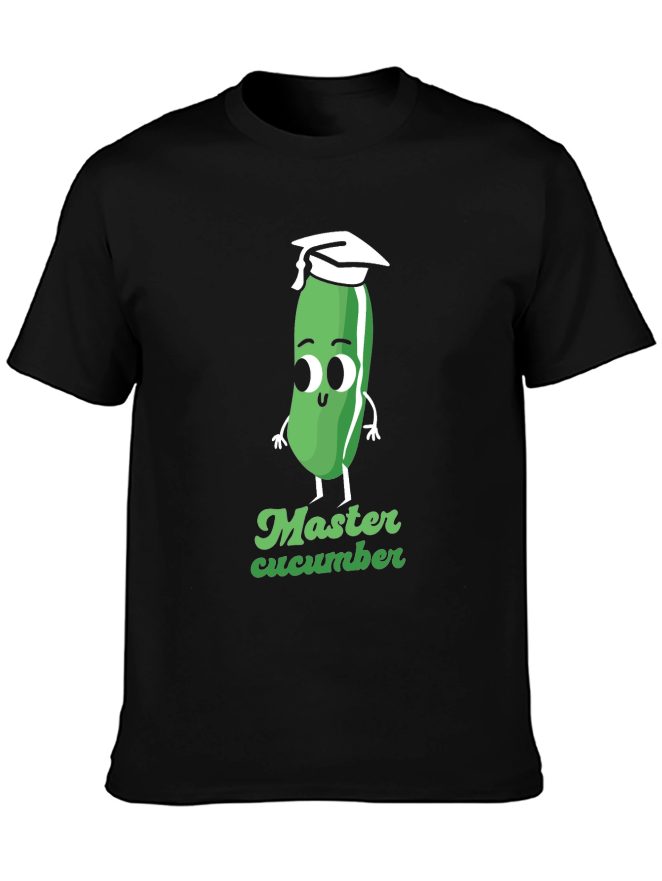 Black Master Cucumber Graphic Tee - Black Cotton T-Shirt view 3