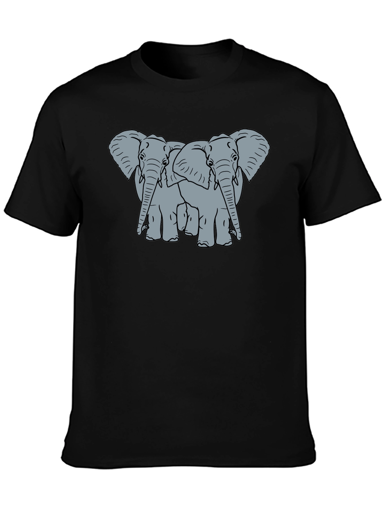 Black Elephant Graphic Tee - Black Cotton Blend view 3