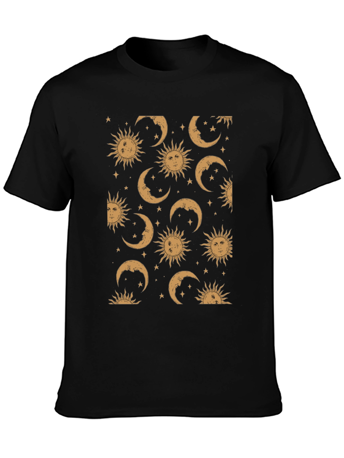 Black Celestial Sun & Moon Graphic Tee - Black view 3