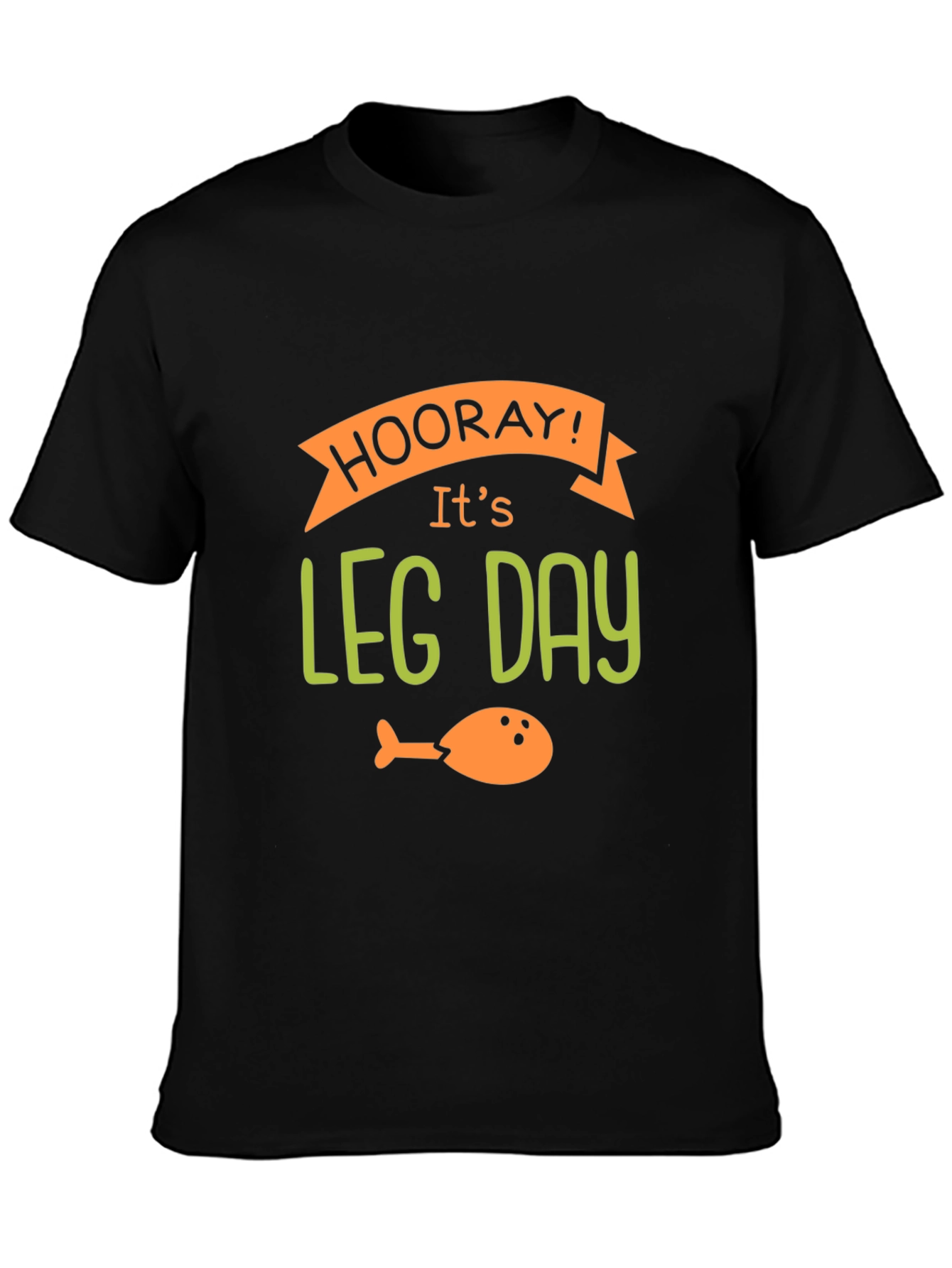 Black Hooray It's Leg Day Graphic T-Shirt view 3