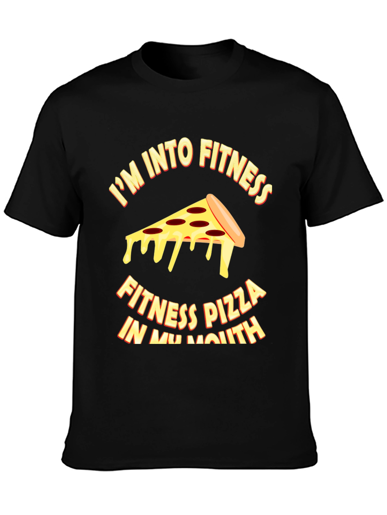 Black Pizza Fitness T-Shirt - Funny Workout Tee view 3