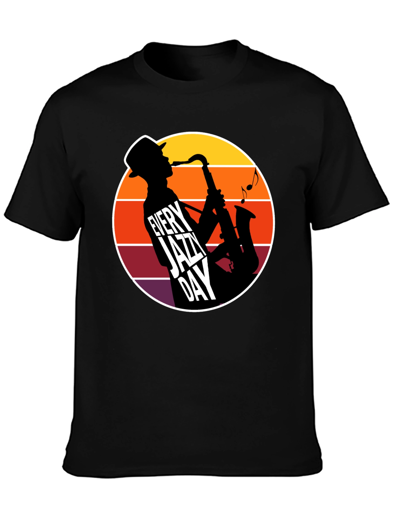Black Every Jazz Day T-Shirt - Music Lover Tee view 3
