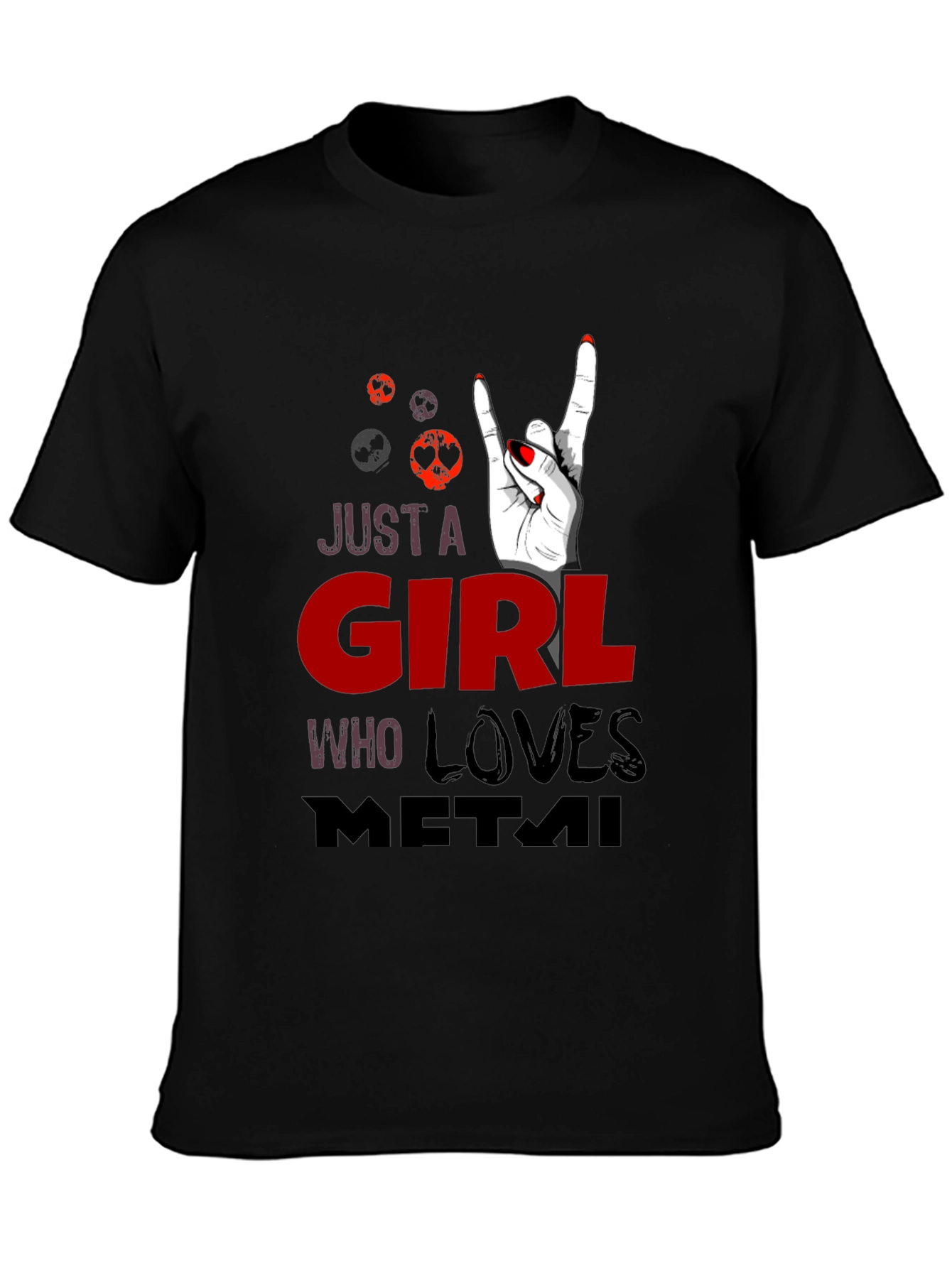 Just a Girl Who Loves Metal Graphic T-Shirt - 3